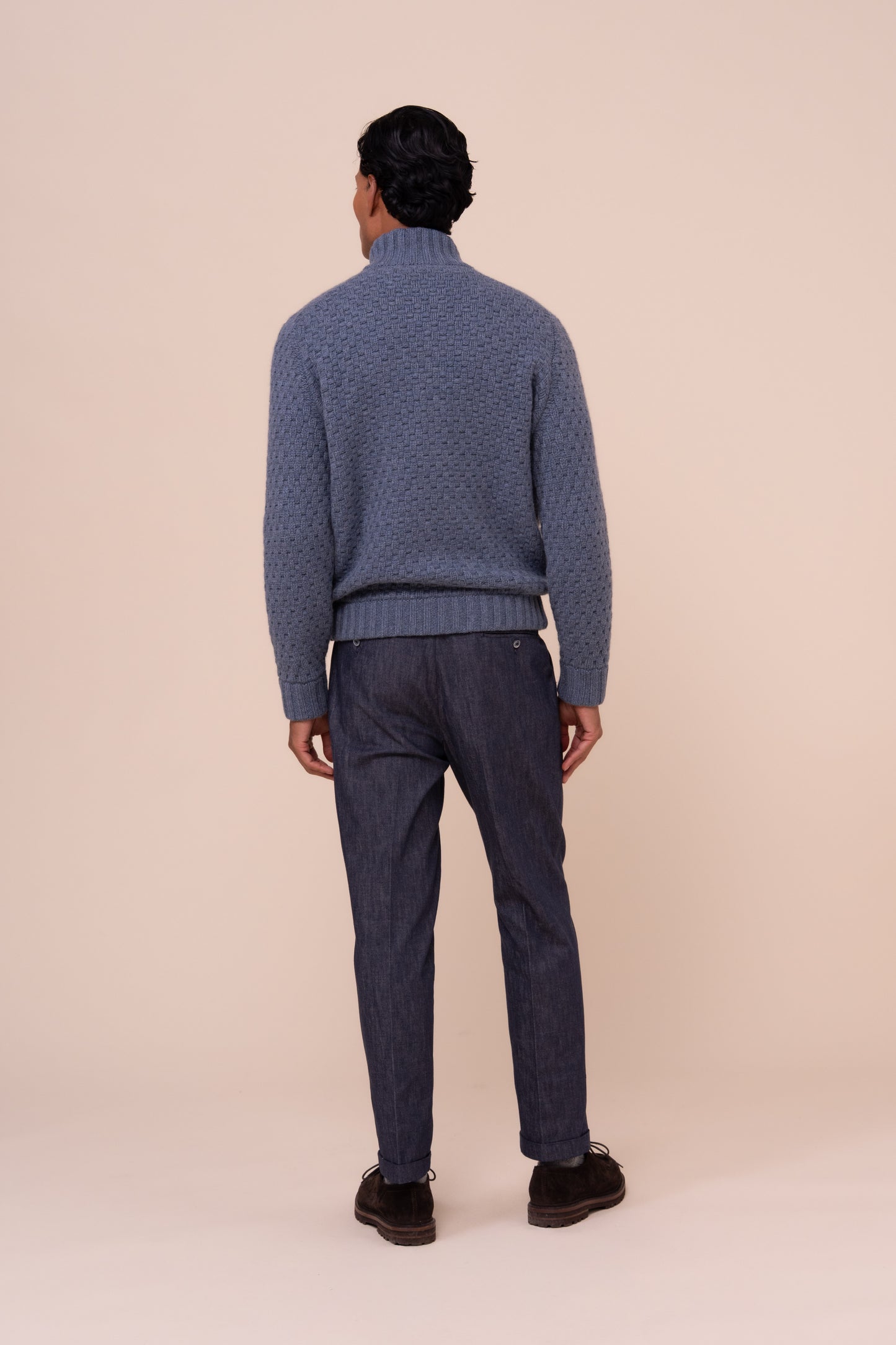 Point maglia in cashmere con zip - LIGHTDENIM