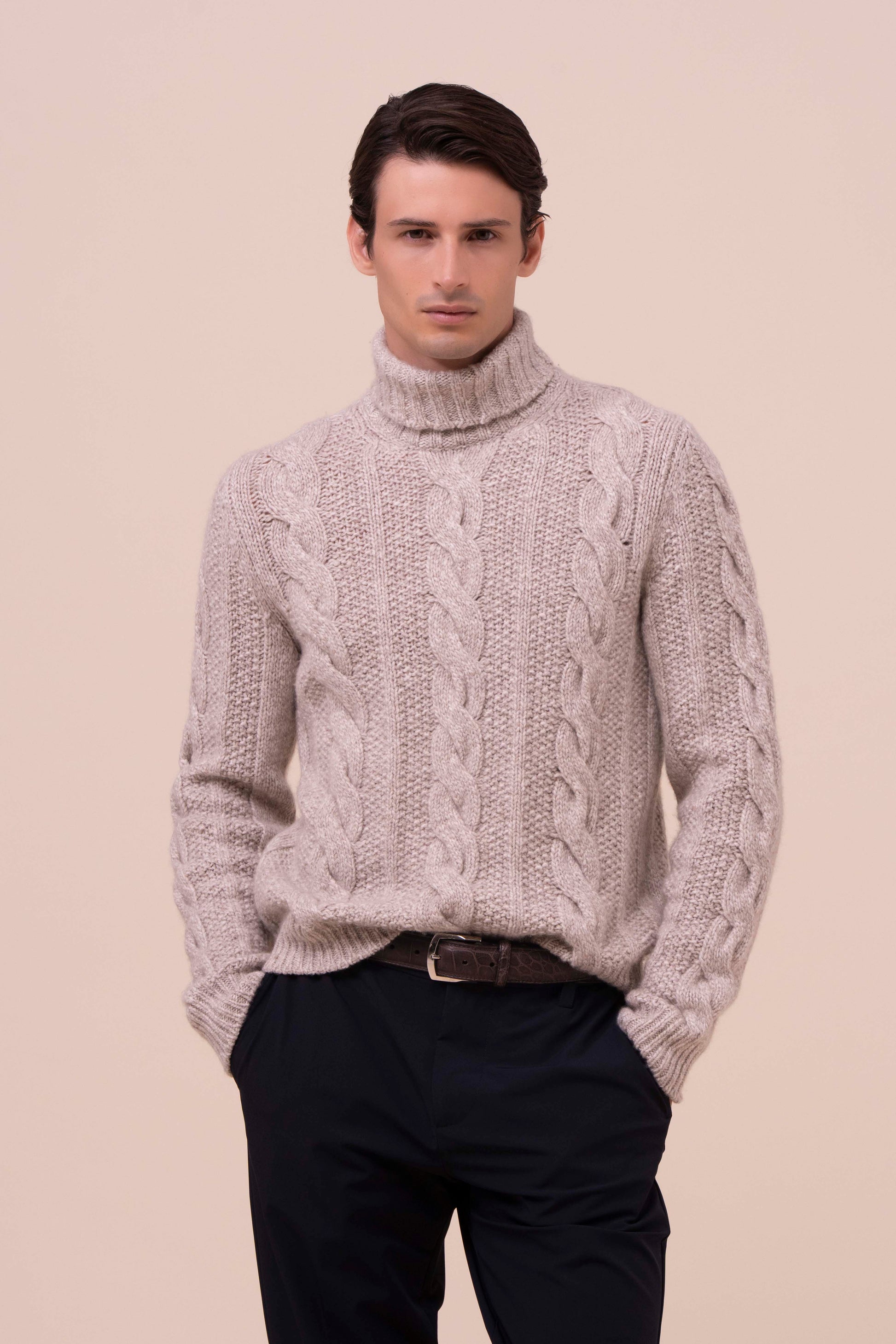 Derby Karl Cashmere Scotland Turtleneck - LIGHTDENIM