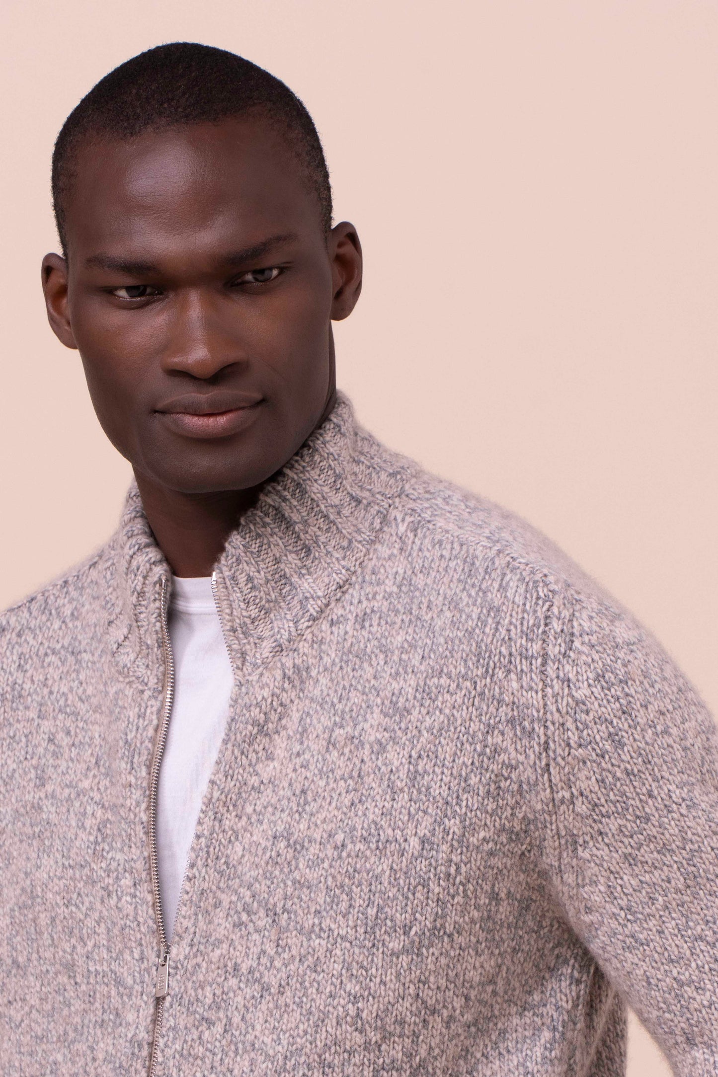 Ribot Cashmere Scotland Full Zip Sweater - GRAY