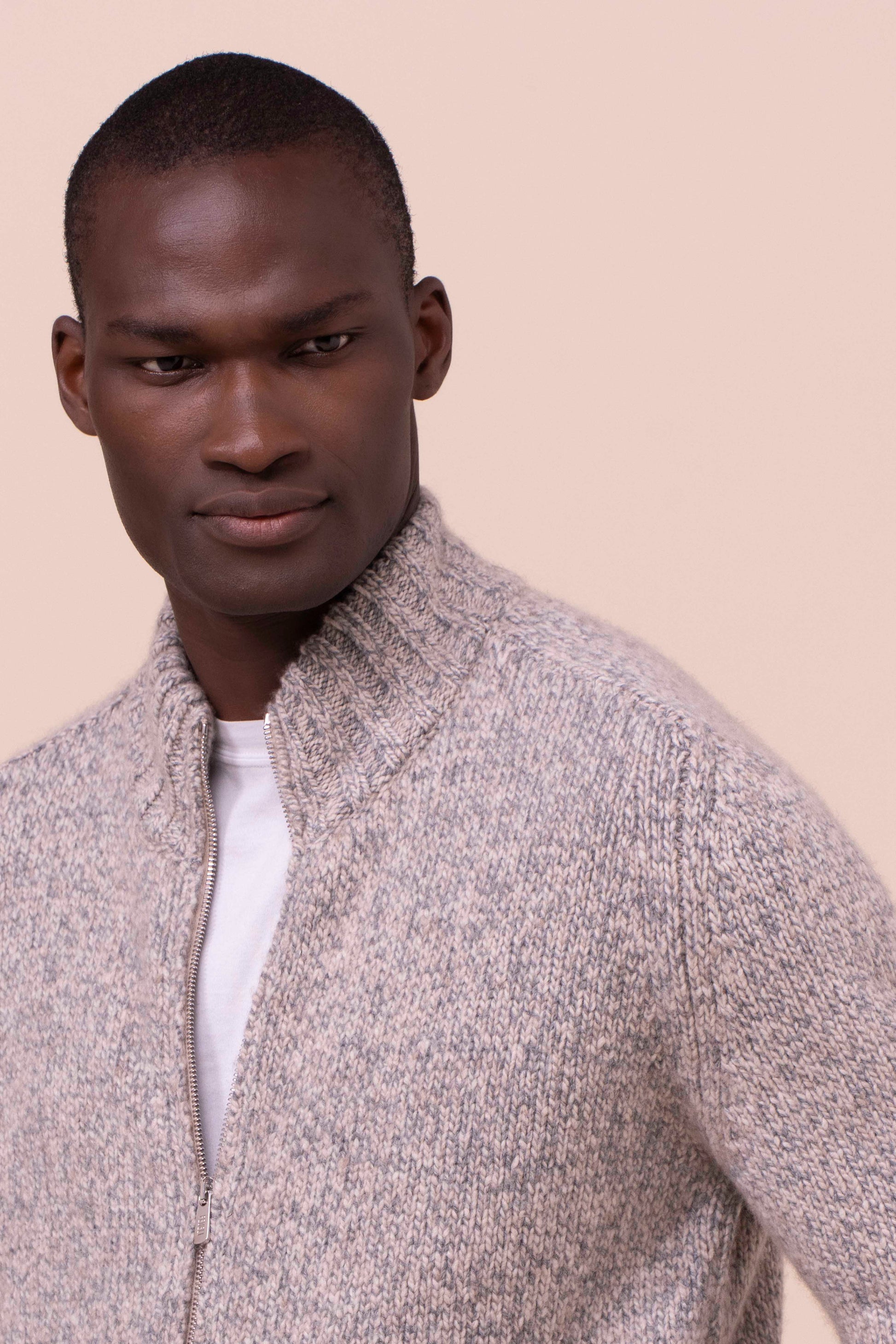 Ribot Cashmere Scotland Full Zip Sweater - GRAY