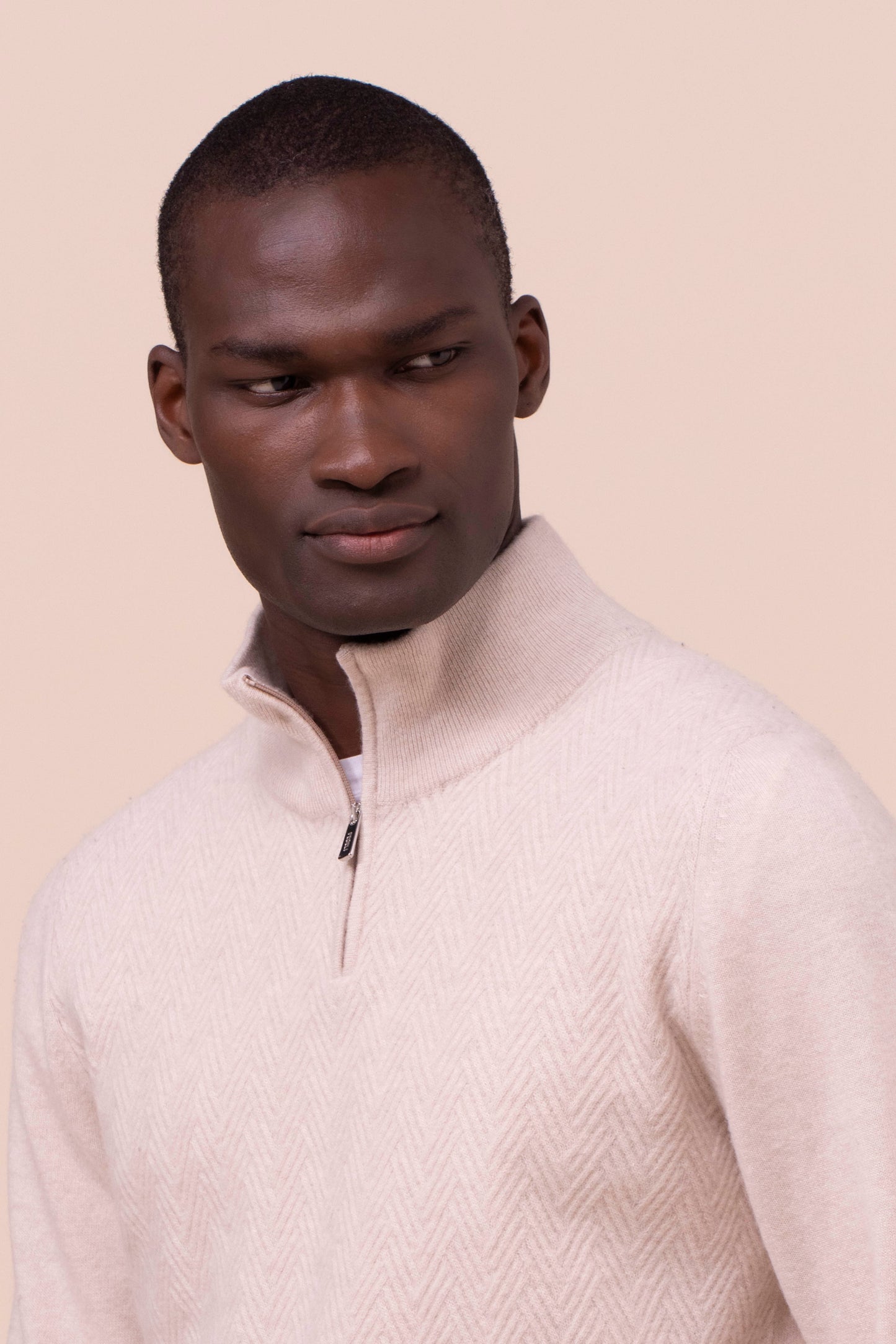 Arrow maglia a mezza zip in blend di lana - CREAM