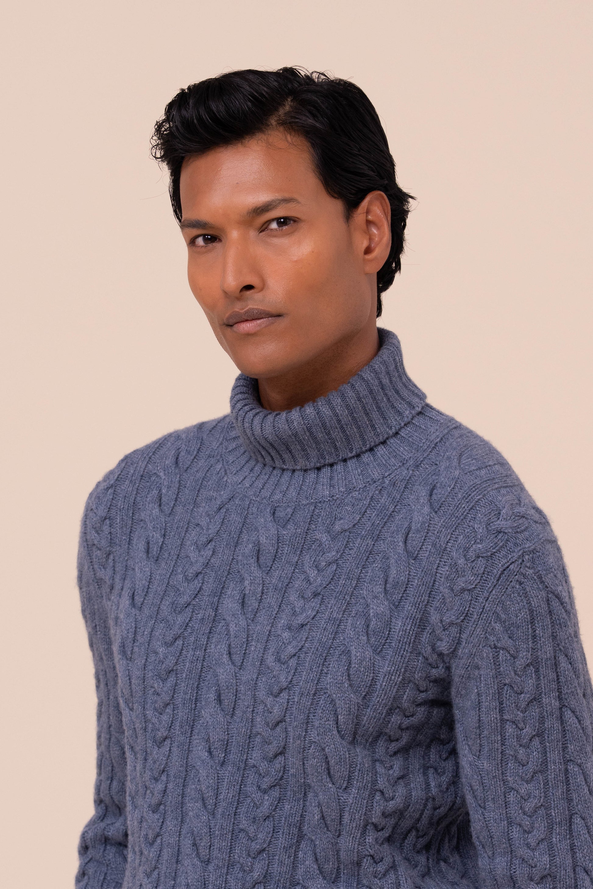 Aviemore Wool Cashmere Turtleneck - LIGHTDENIM