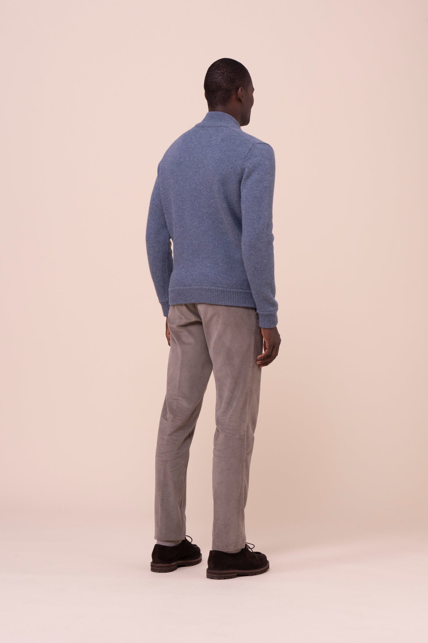Berkley Wool and Cashmere Full Zip Sweater - LIGHTDENIM