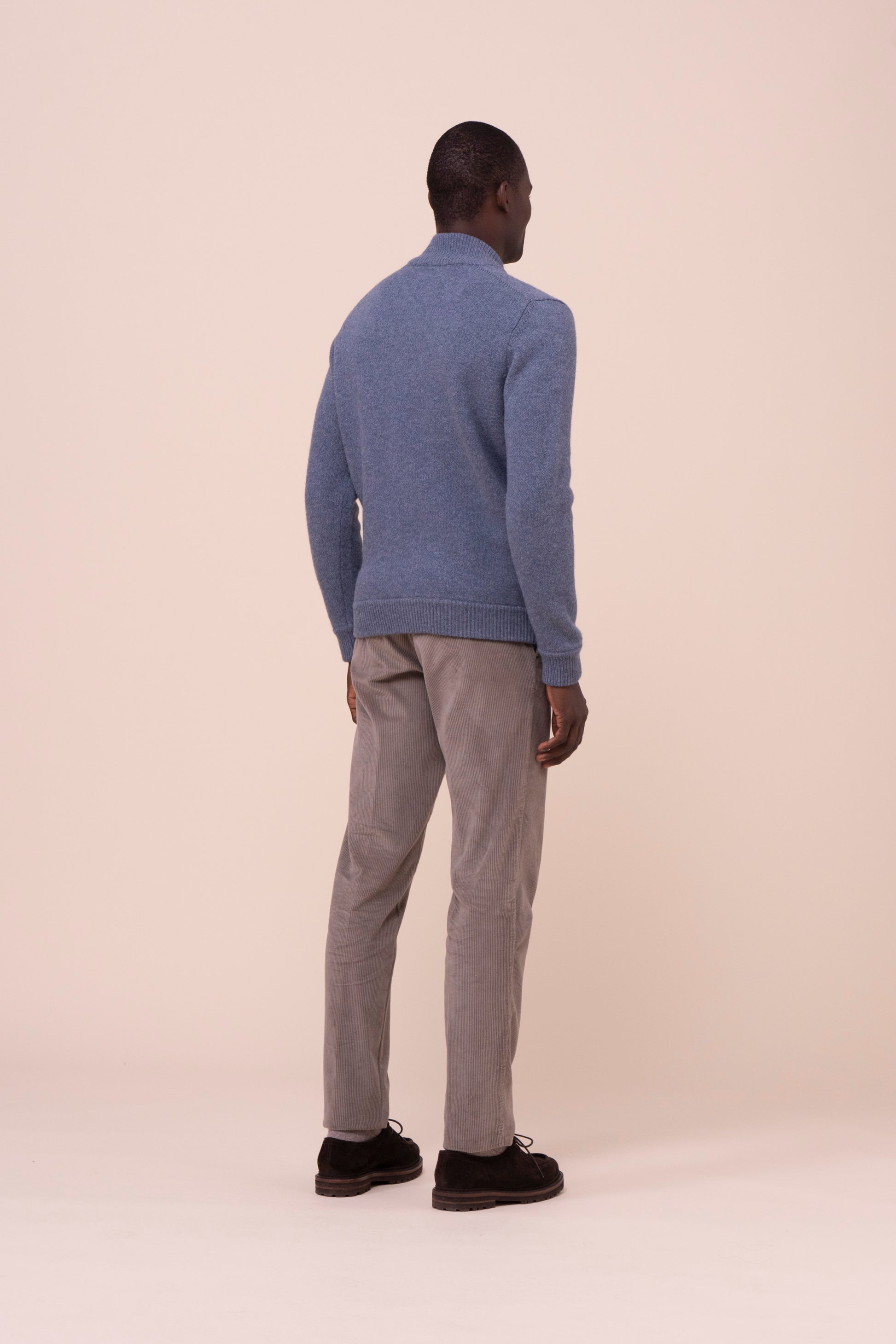 Berkley Wool and Cashmere Full Zip Sweater - LIGHTDENIM