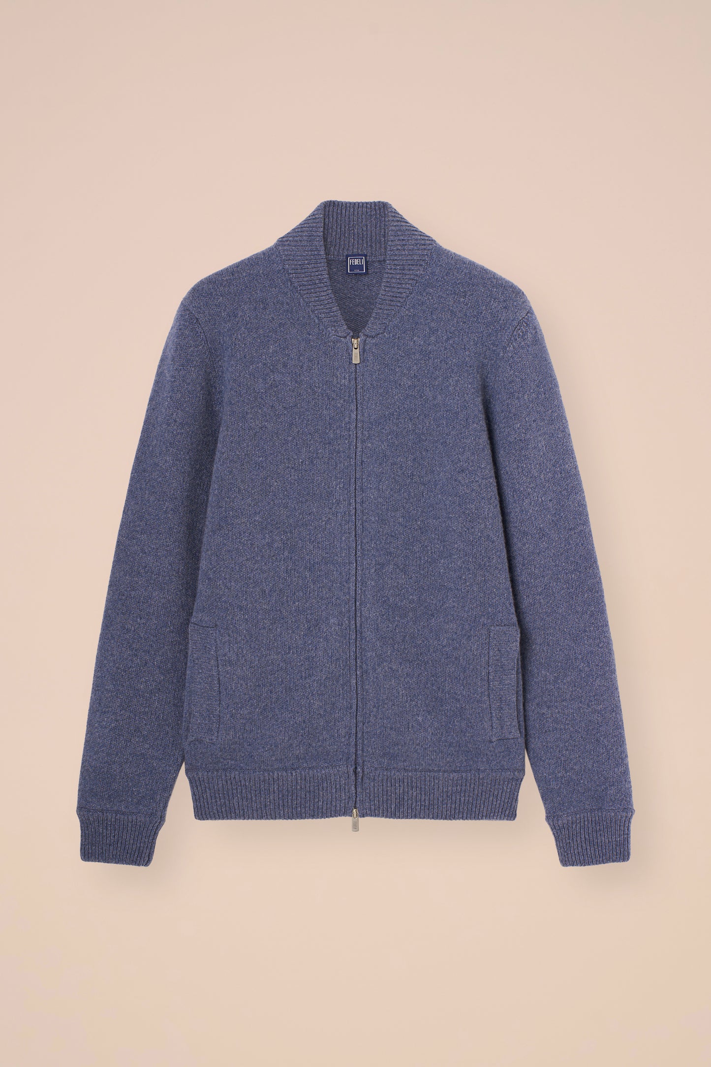 Berkley Wool and Cashmere Full Zip Sweater - LIGHTDENIM