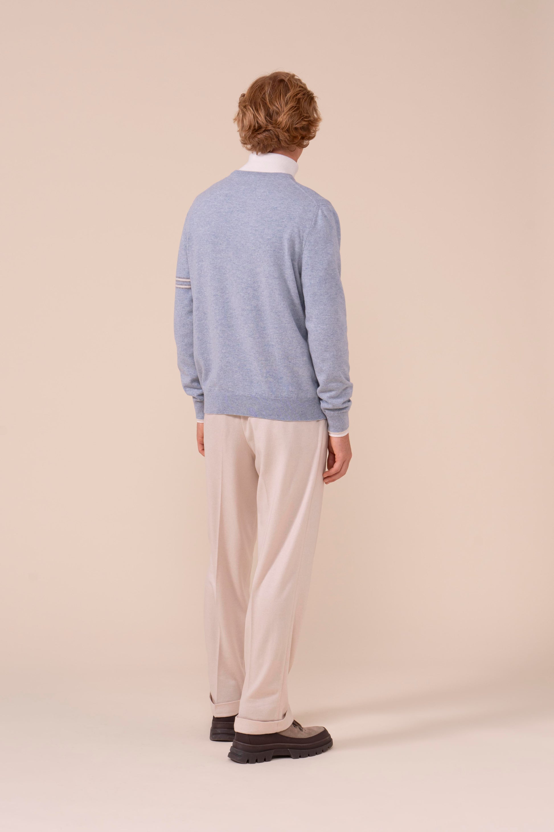 Argentina Peak Cashmere Jacquard Crewneck - WAVEMELANGE