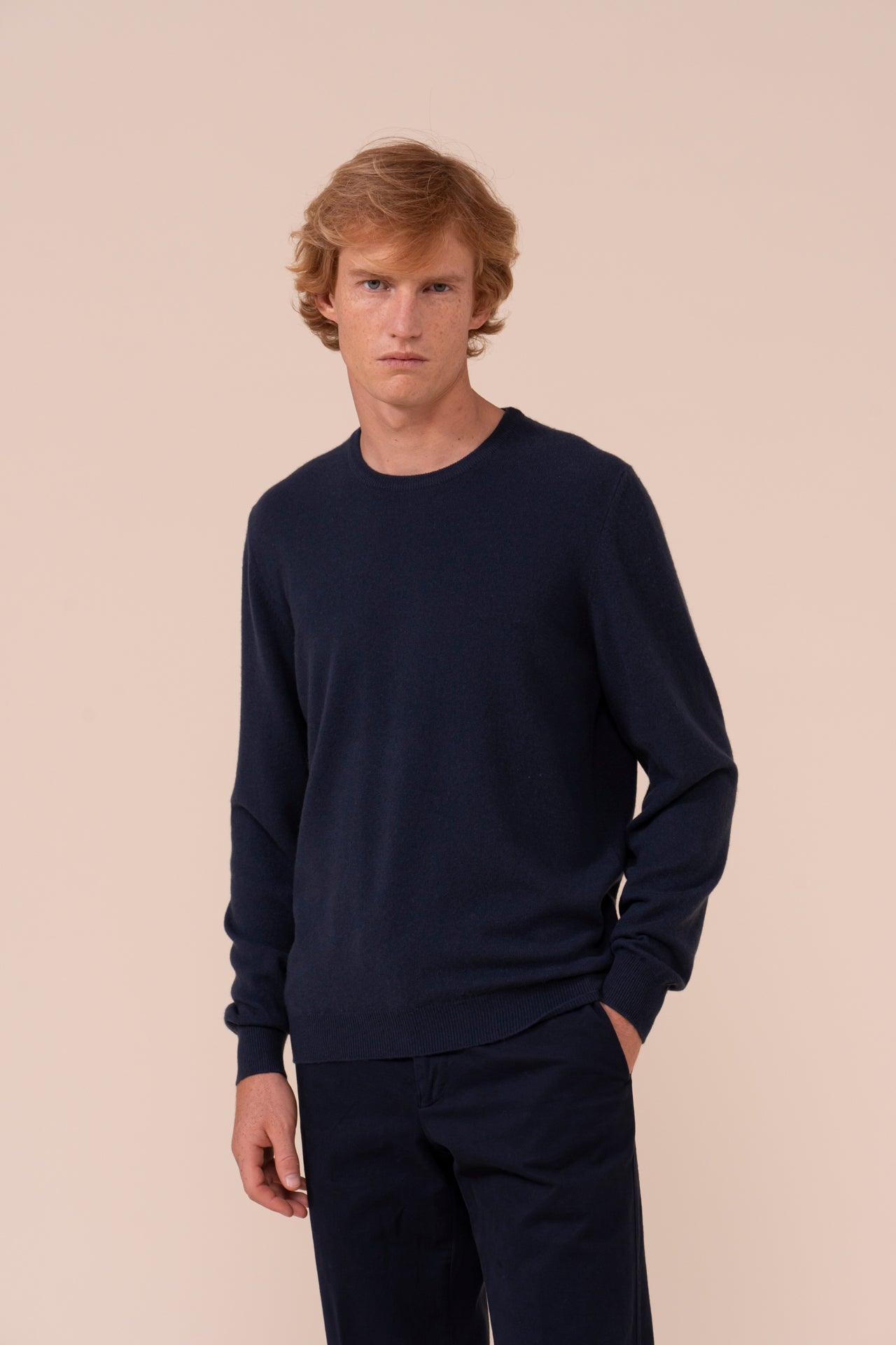 Argentina Slim Cashmere Crewneck - STORM