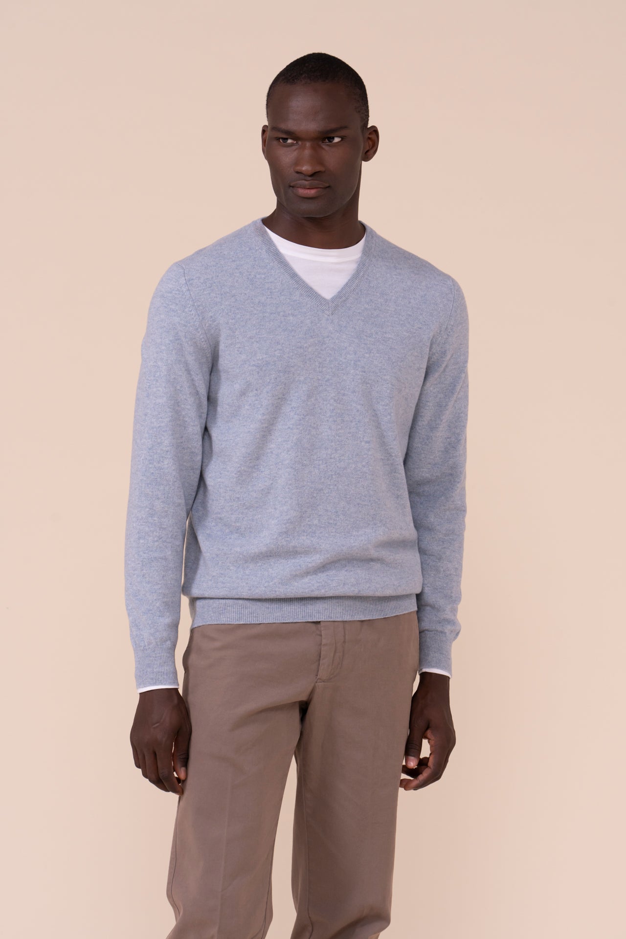 Pull Slim Cahsmere V-Neck - WAVEMELANGE