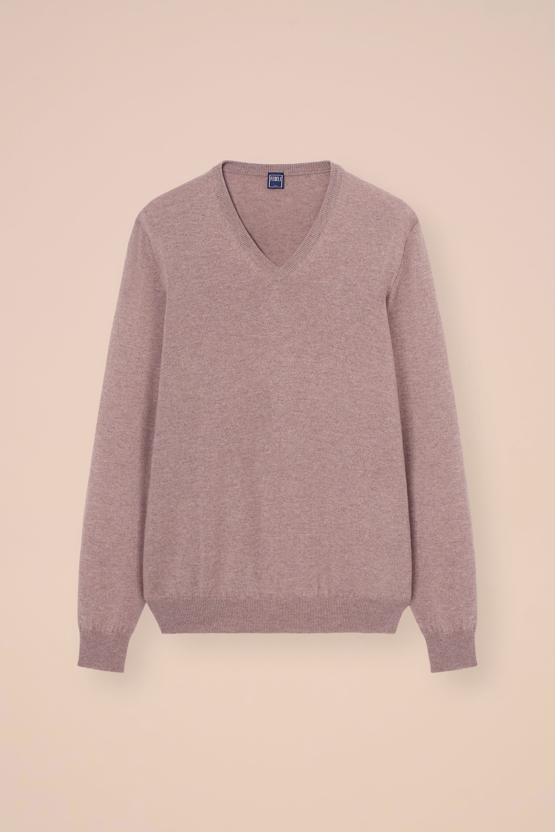 Pull slim v-neck in cashmere - DARKOLIVEGREEN