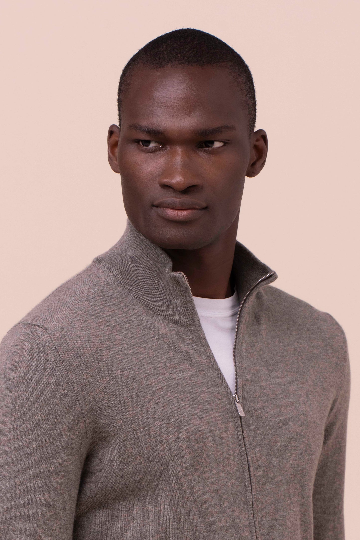 Favonio Cashmere Full Zip Sweater - SAGEGREEN