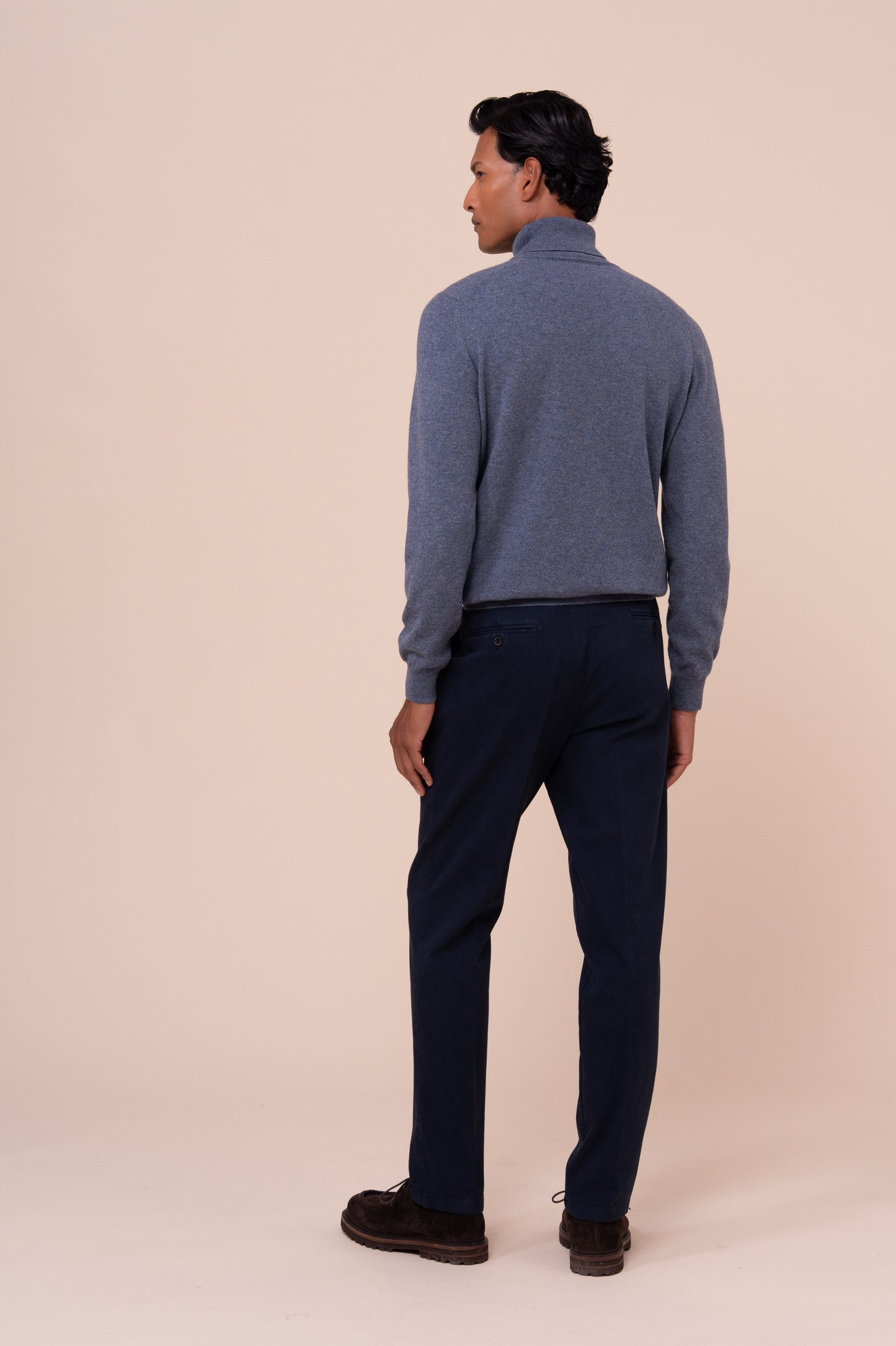 Derby slim maglia in cashmere a collo alto - LIGHTDENIM
