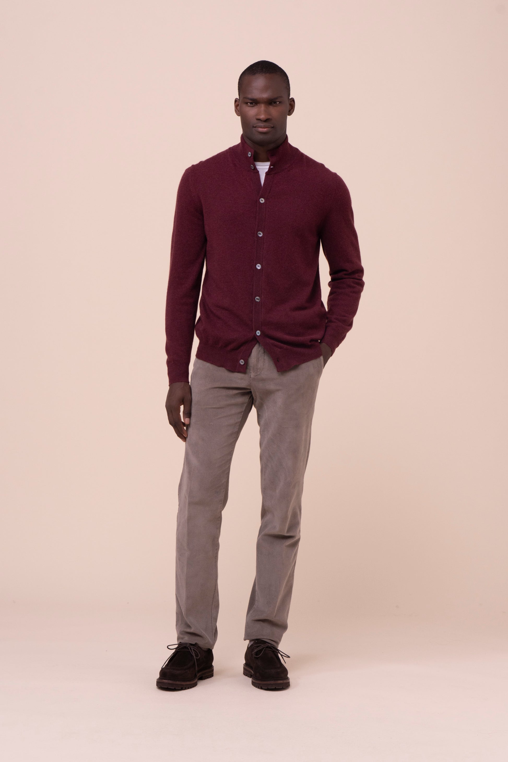 Favonius cardigan in cashmere con bottoni - MAROON