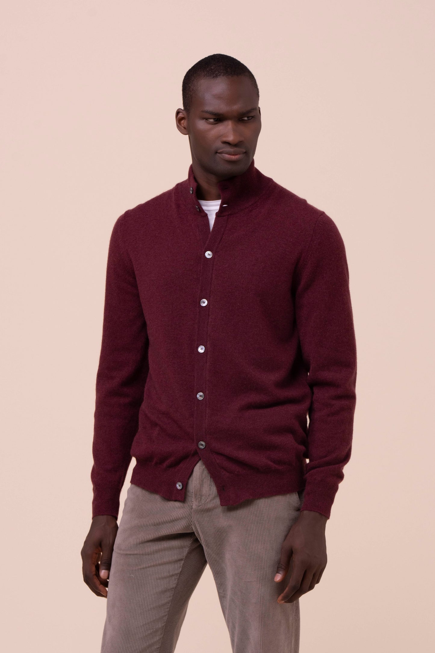 Favonius cardigan in cashmere con bottoni - MAROON