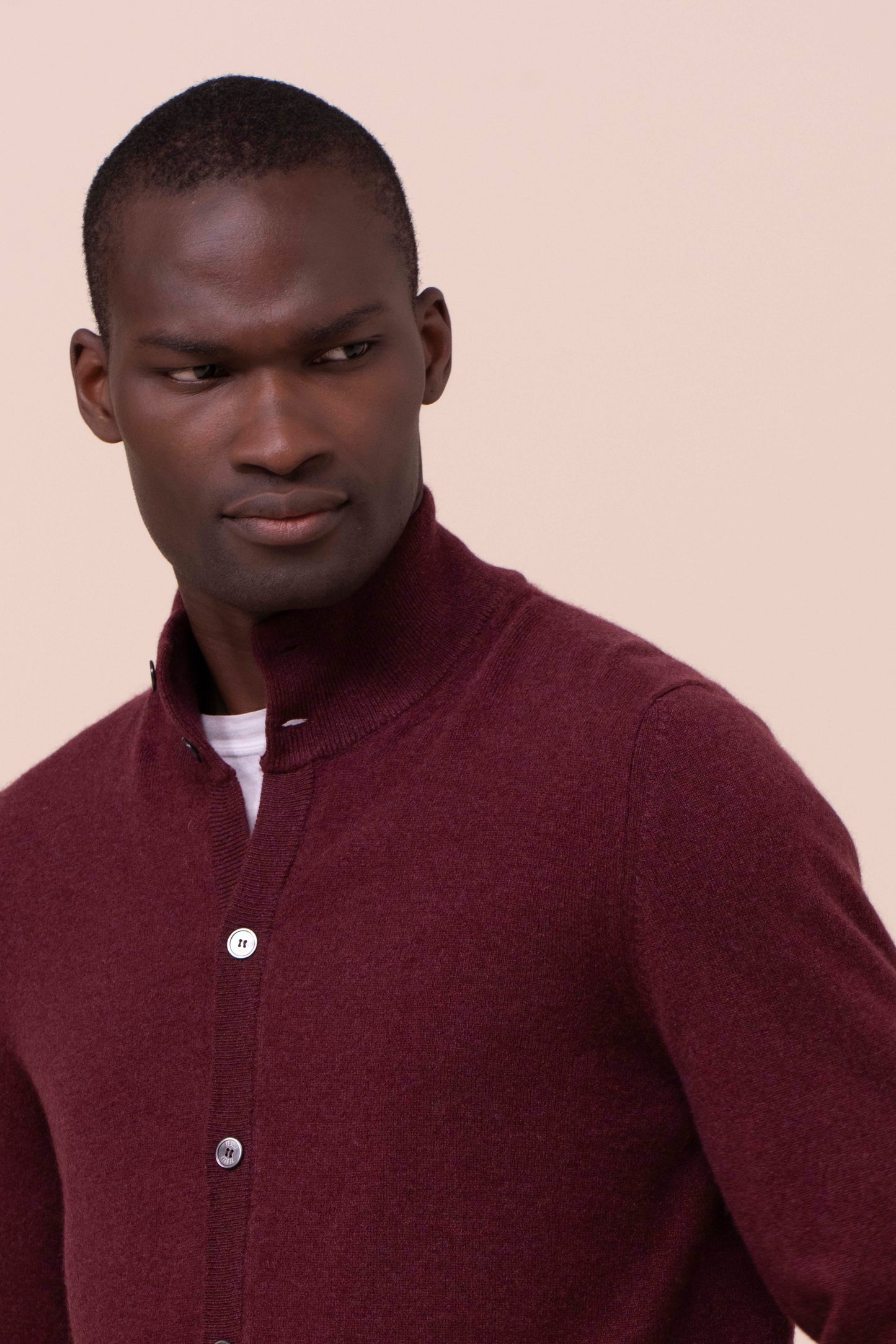 Favonius cardigan in cashmere con bottoni - MAROON