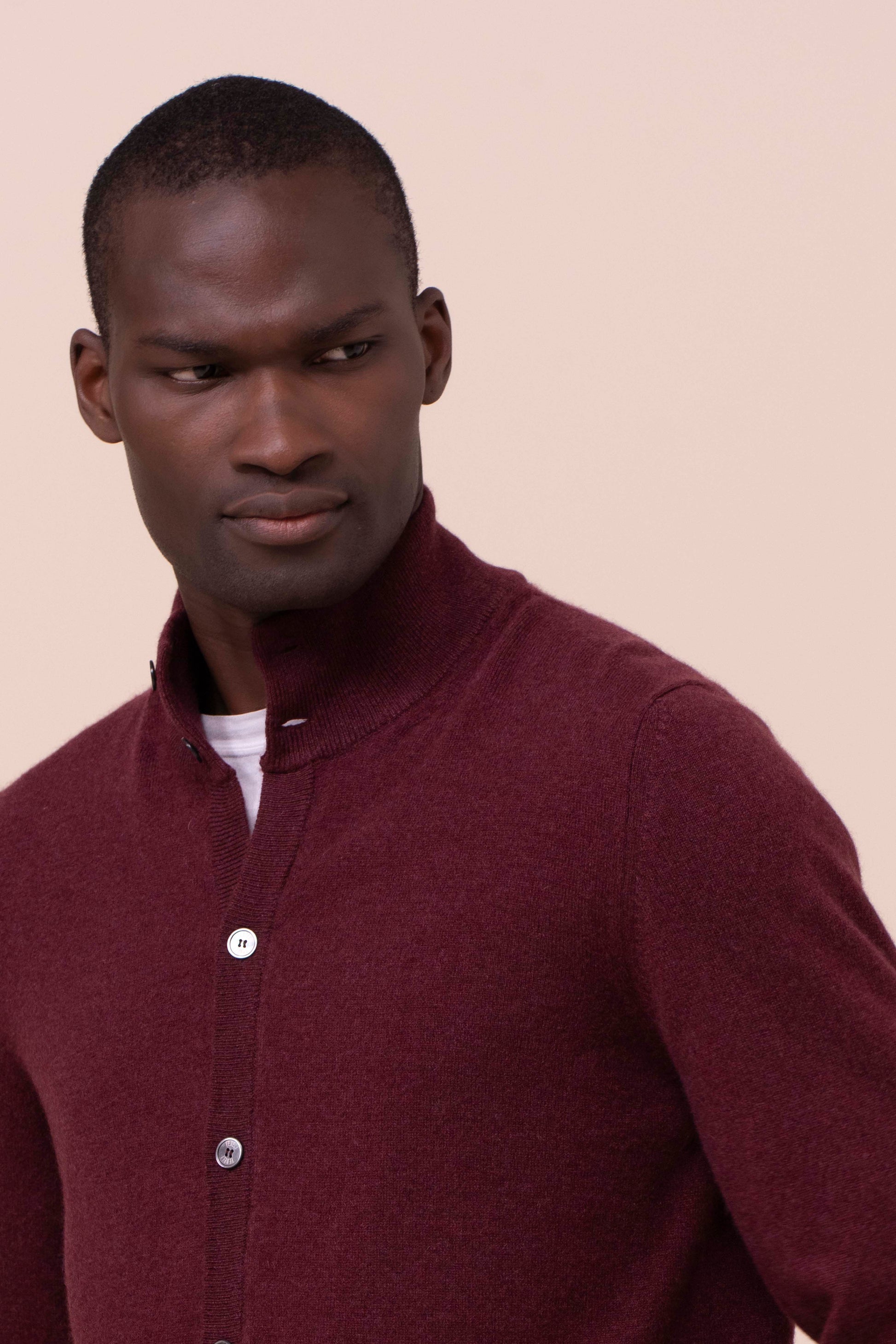Favonius cardigan in cashmere con bottoni - MAROON