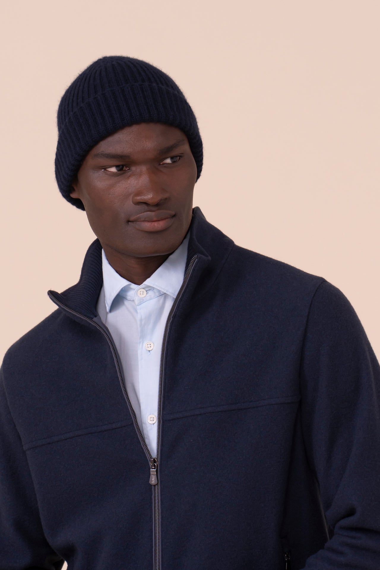 Alfredo cappello in maglia di cashmere - MIDNIGHTBLUE