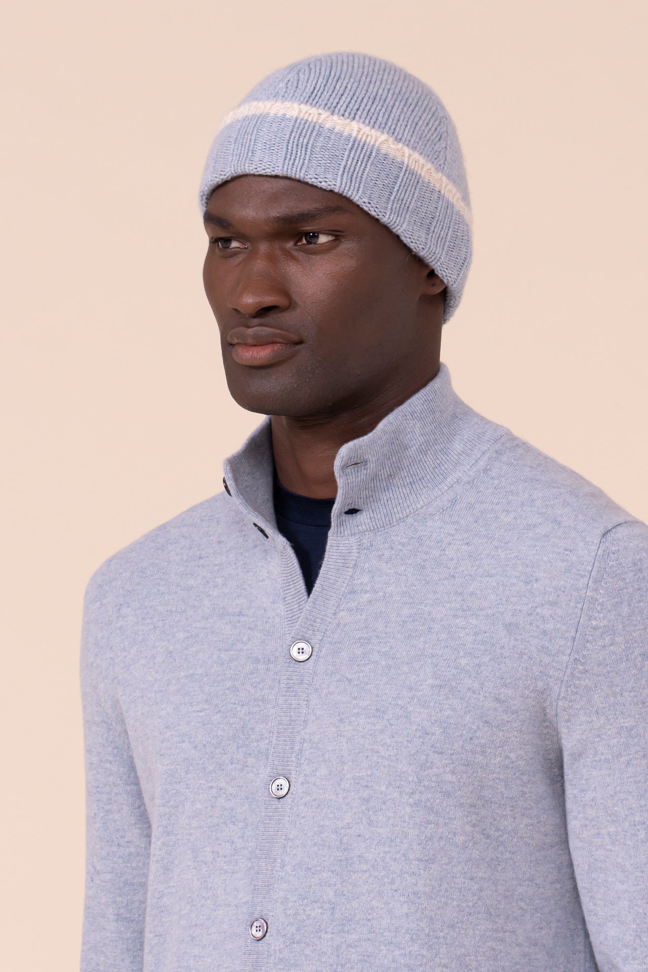 Amigo cappellino in maglia di cashmere - Bicolor - WAVEMELANGE