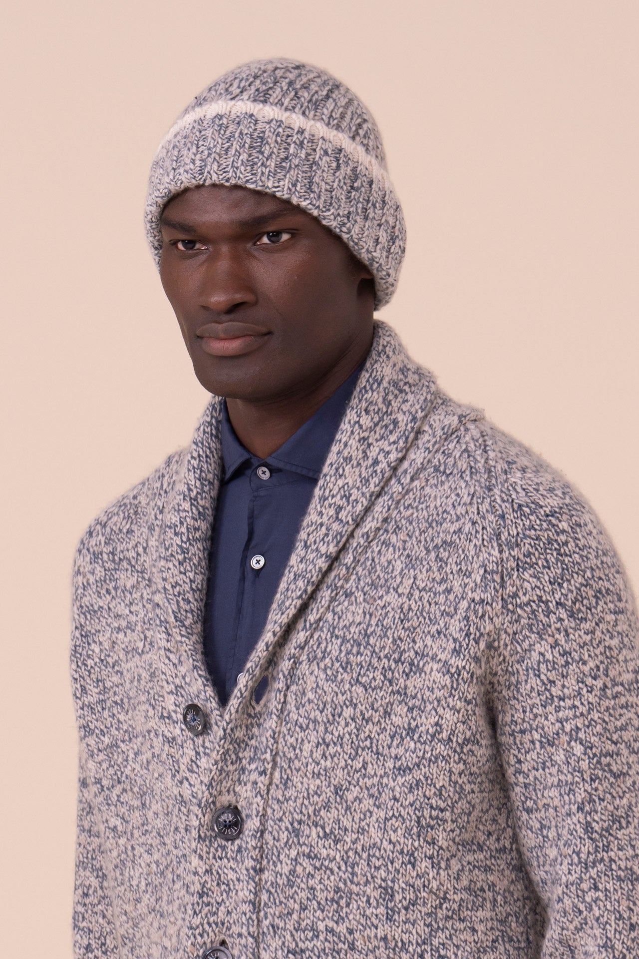 Daddy scotland cappello in cashmere - Bicolore - PETROLEUM