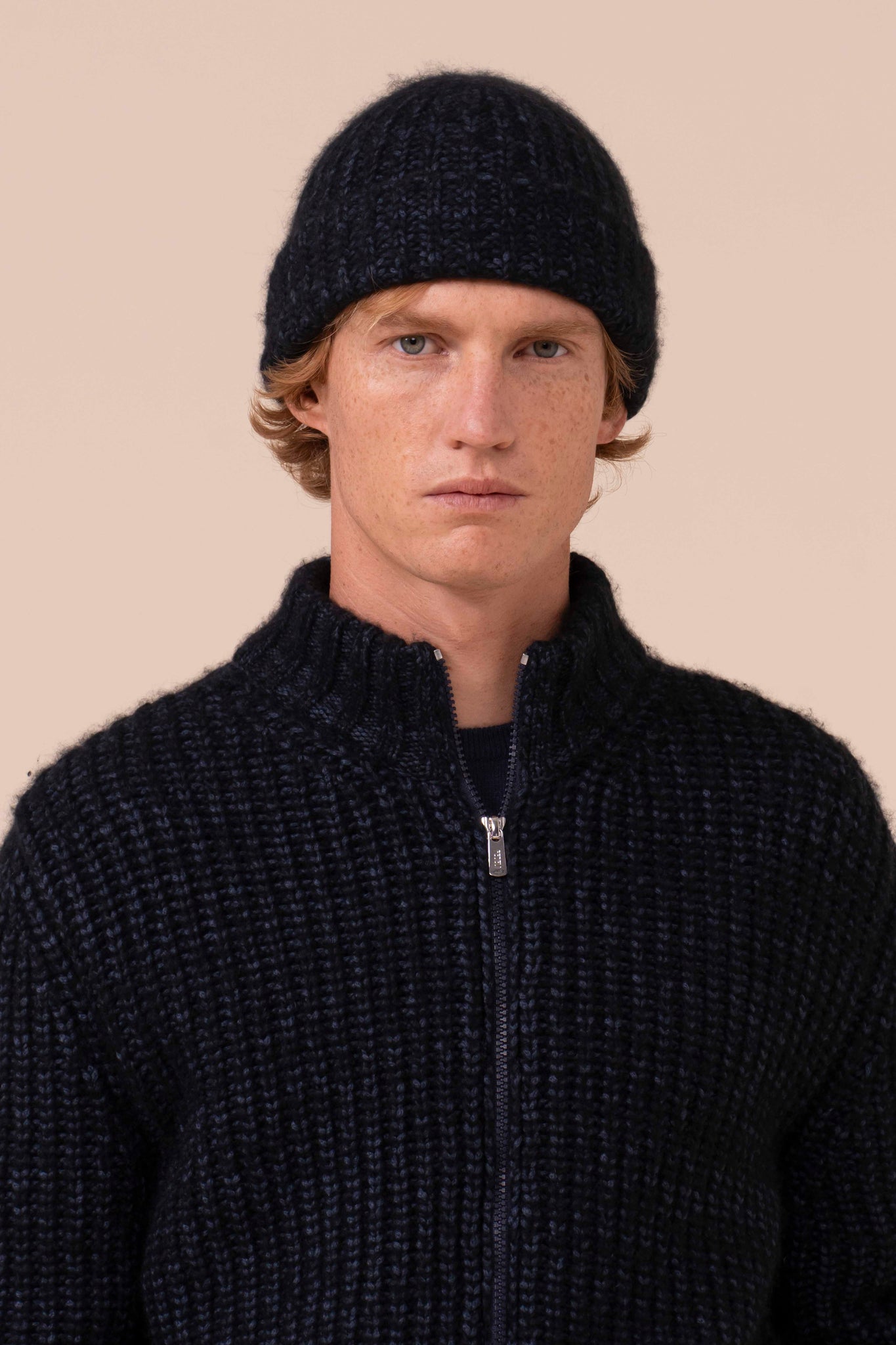 Ghibli berretto in cashmere piuma - Bicolore - MIDNIGHTBLUE