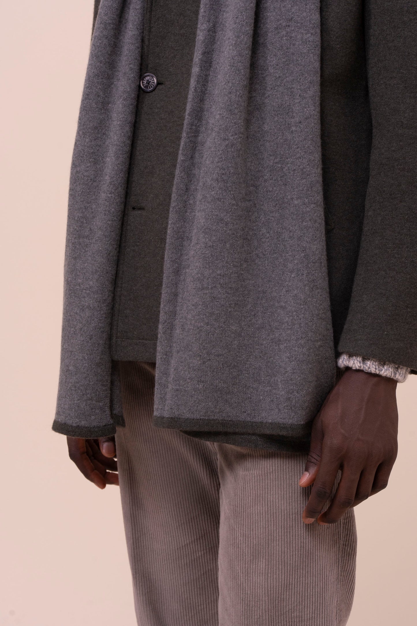 Open sciarpa in cashmere - Bicolor - BASALTGRAY