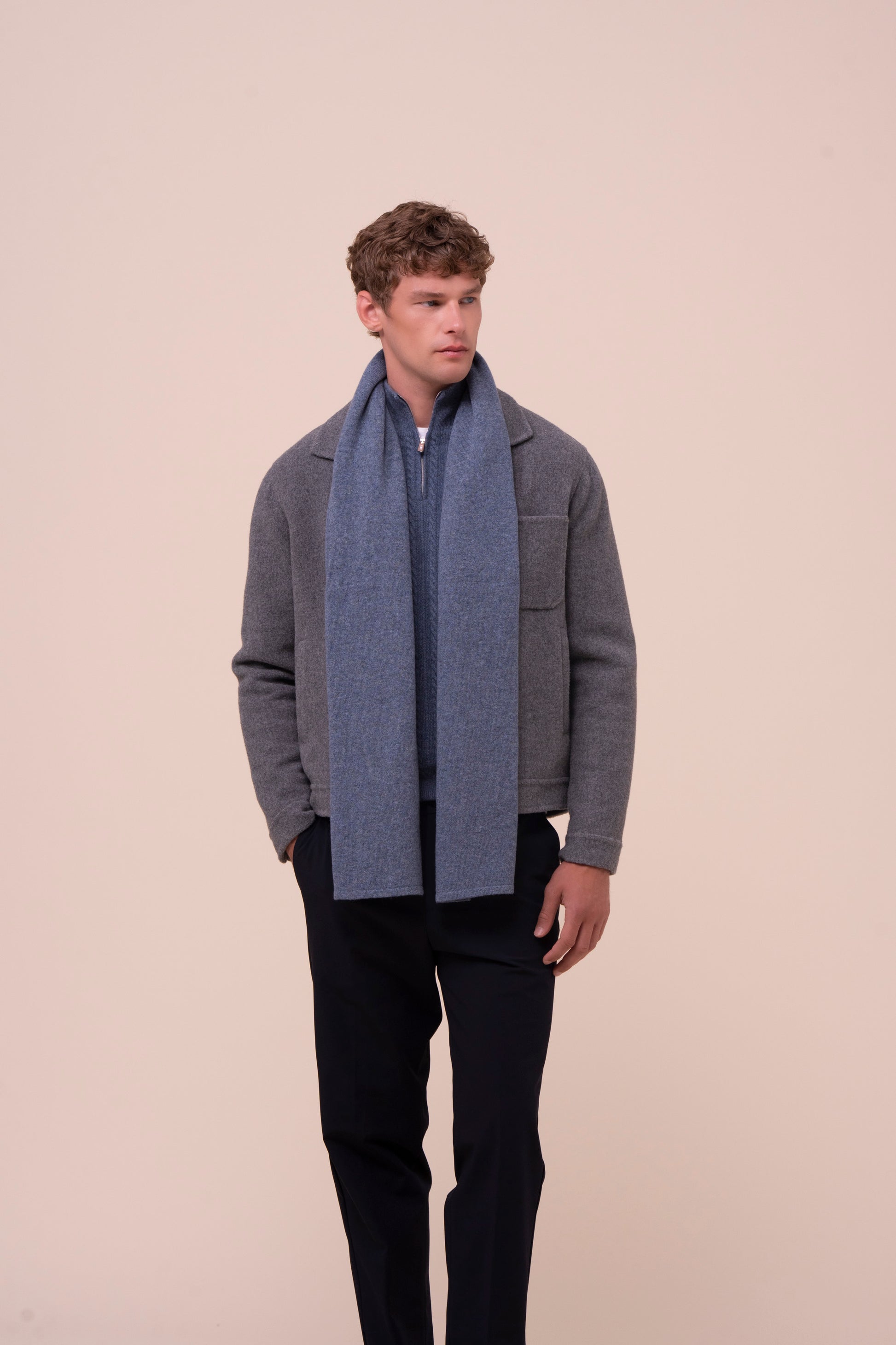Open sciarpa in cashmere  - LIGHTDENIM