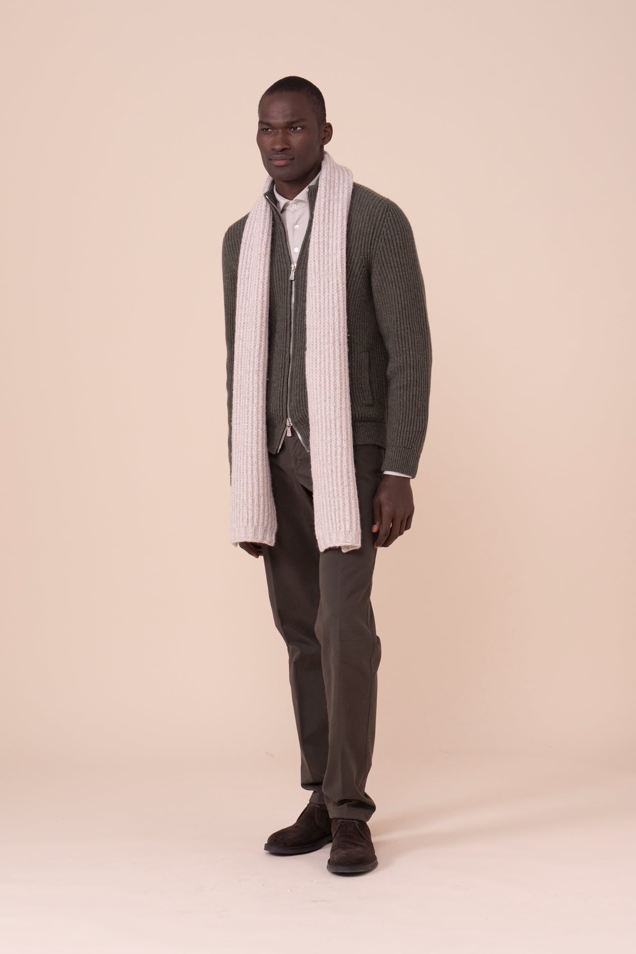 Ghibli Cashmere Piuma Scarf - Bicolor - LINEN