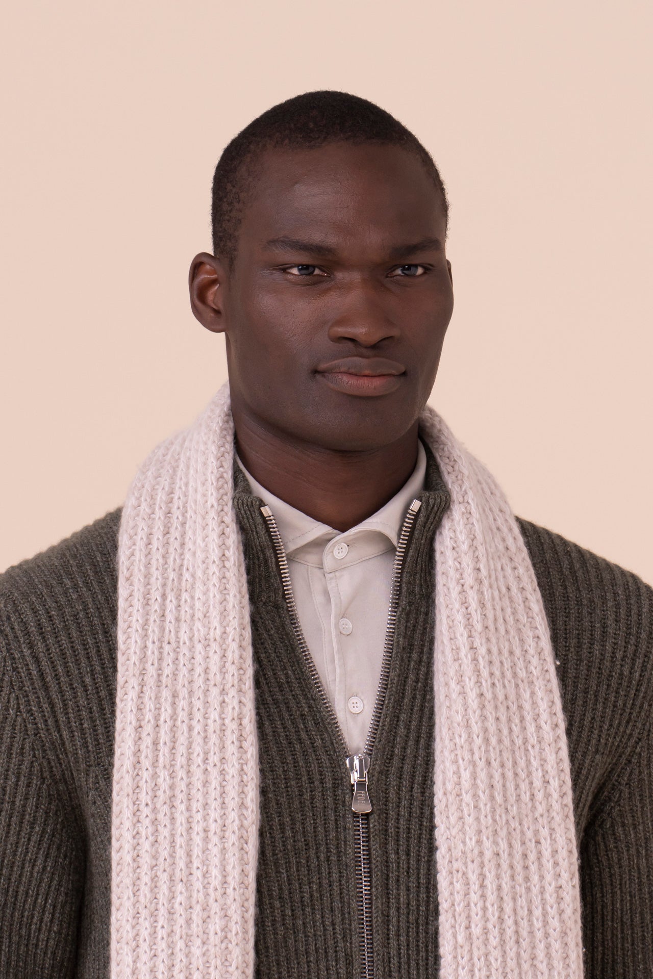 Ghibli Cashmere Piuma Scarf - Bicolor - LINEN