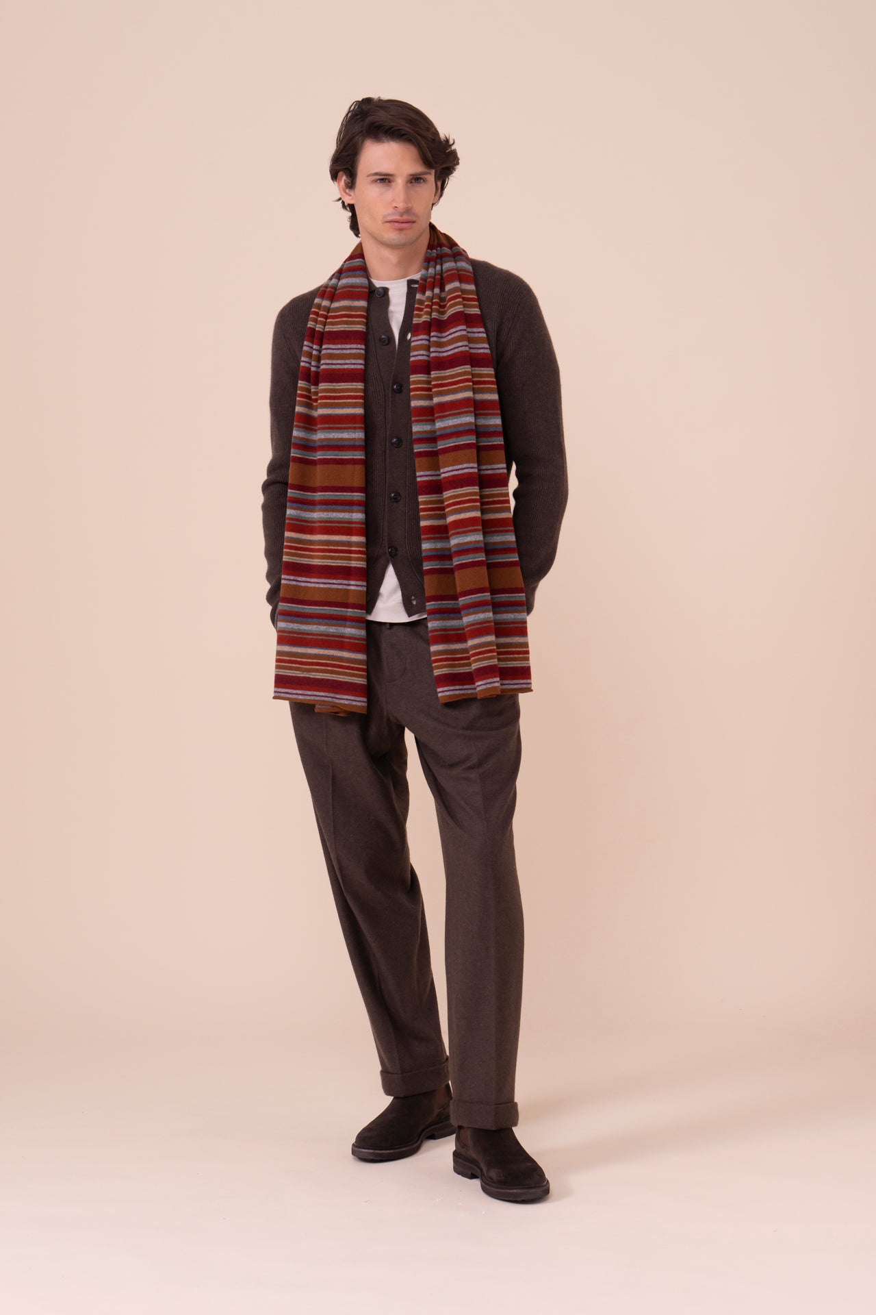 Multicolor Cashmere Scarf - MERLOT