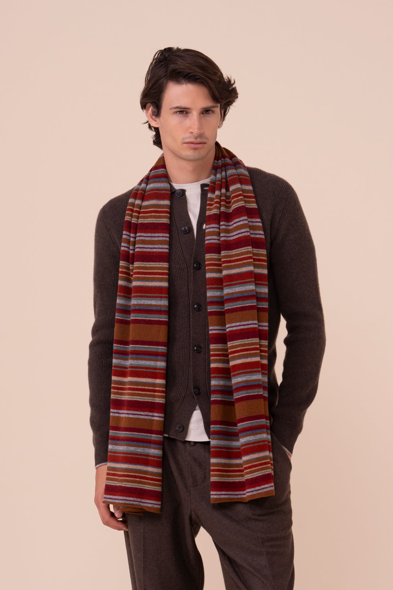Multicolor Cashmere Scarf - MERLOT