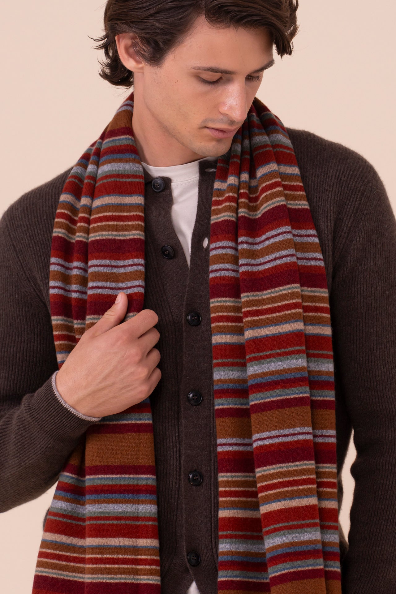 Multicolor Cashmere Scarf - MERLOT