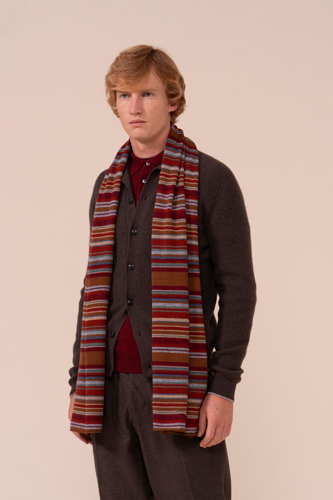 Sciarpa in cashmere multicolore - MERLOT