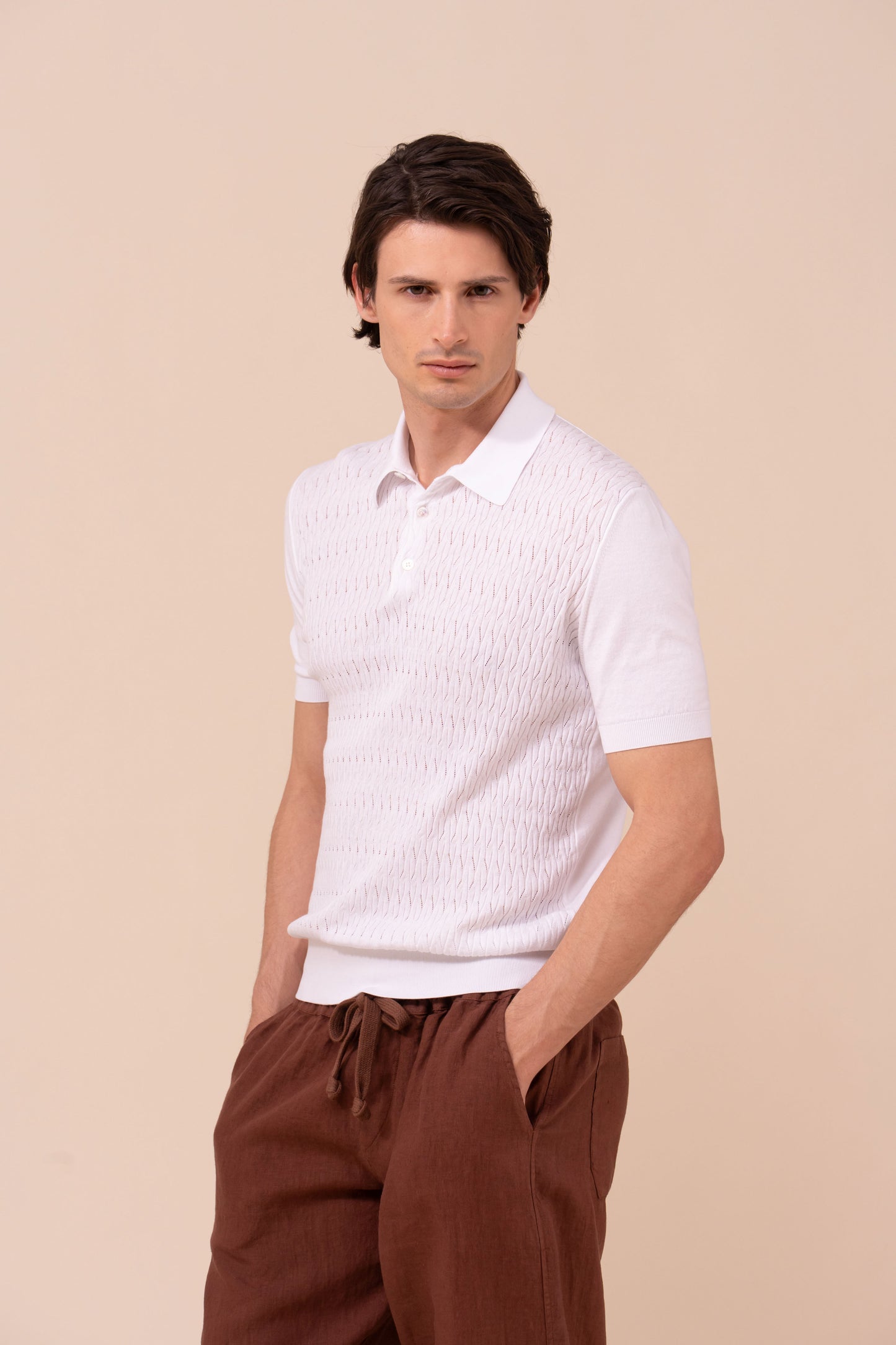 Joao Giza Organic Cotton Short Sleeve Polo - MERLOT