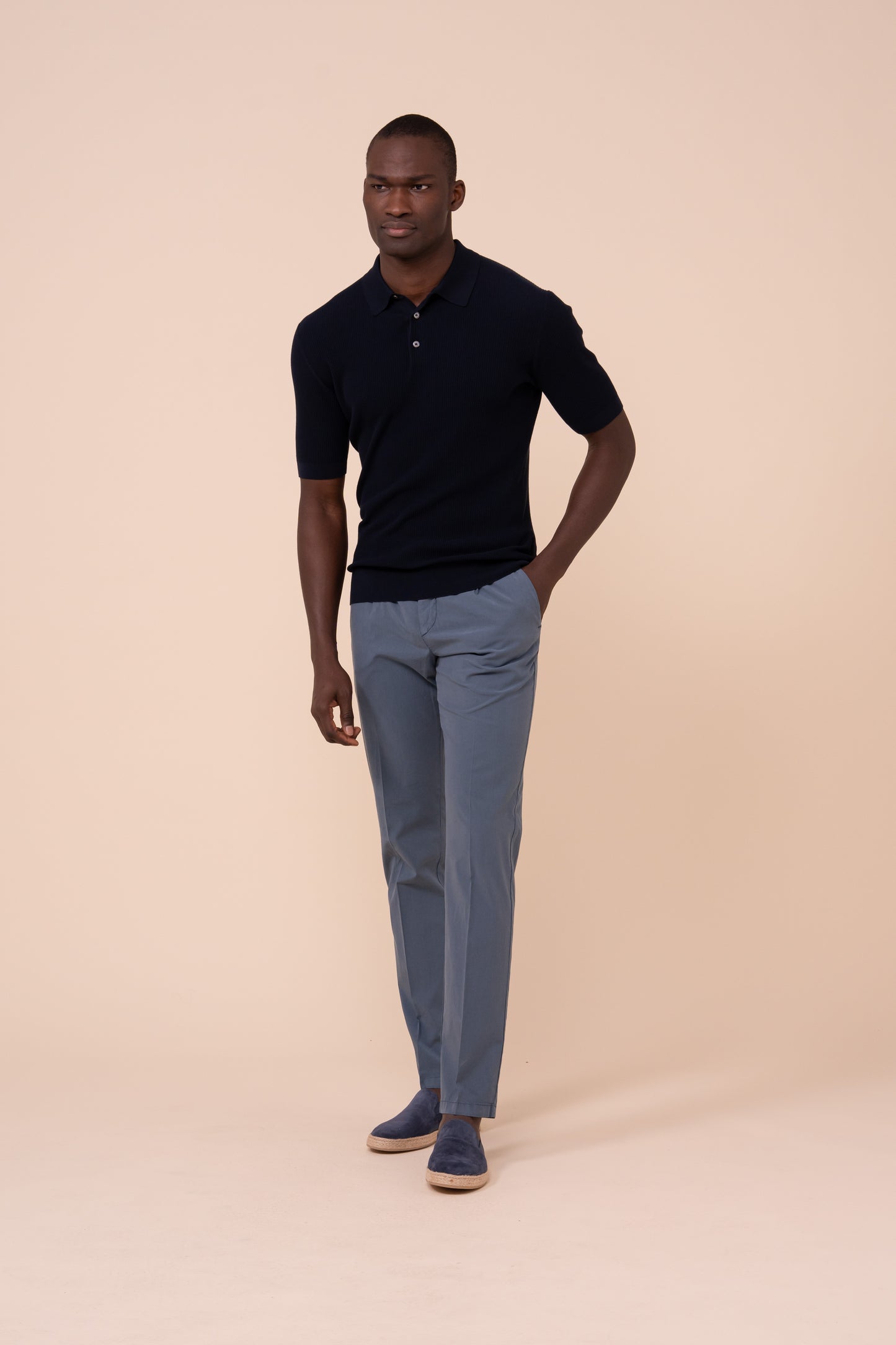 Rafael Giza Organic Cotton Short Sleeve Polo - MIDNIGHTBLUE