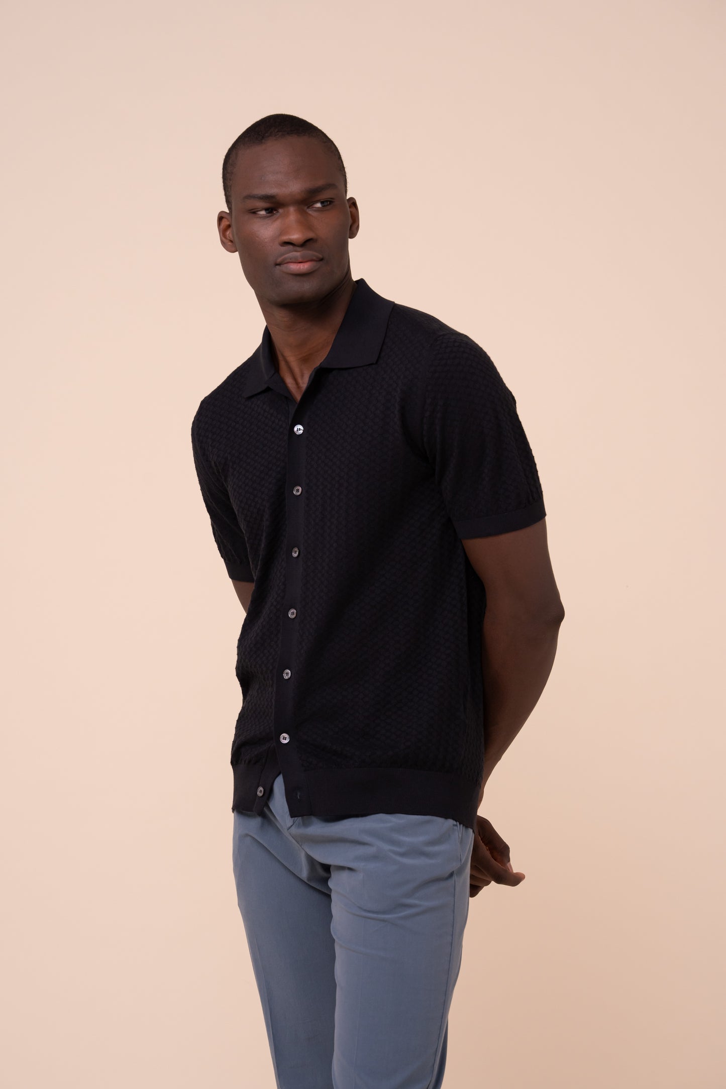 Bruno Giza Organic Cotton Short Sleeve Polo Shirt - MIDNIGHTBLUE