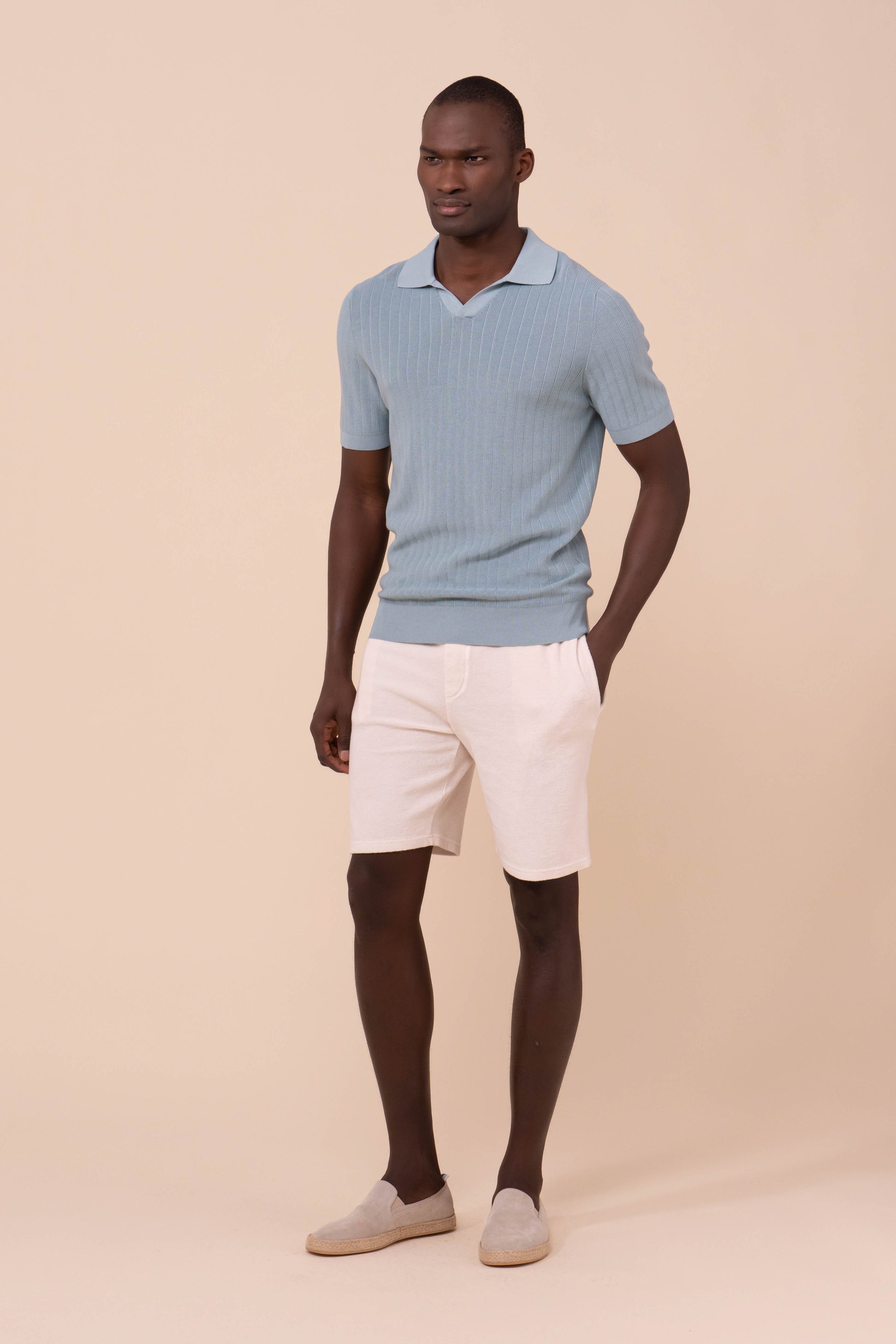 Matheus polo a maniche corte in cotone organico Giza - WHITE