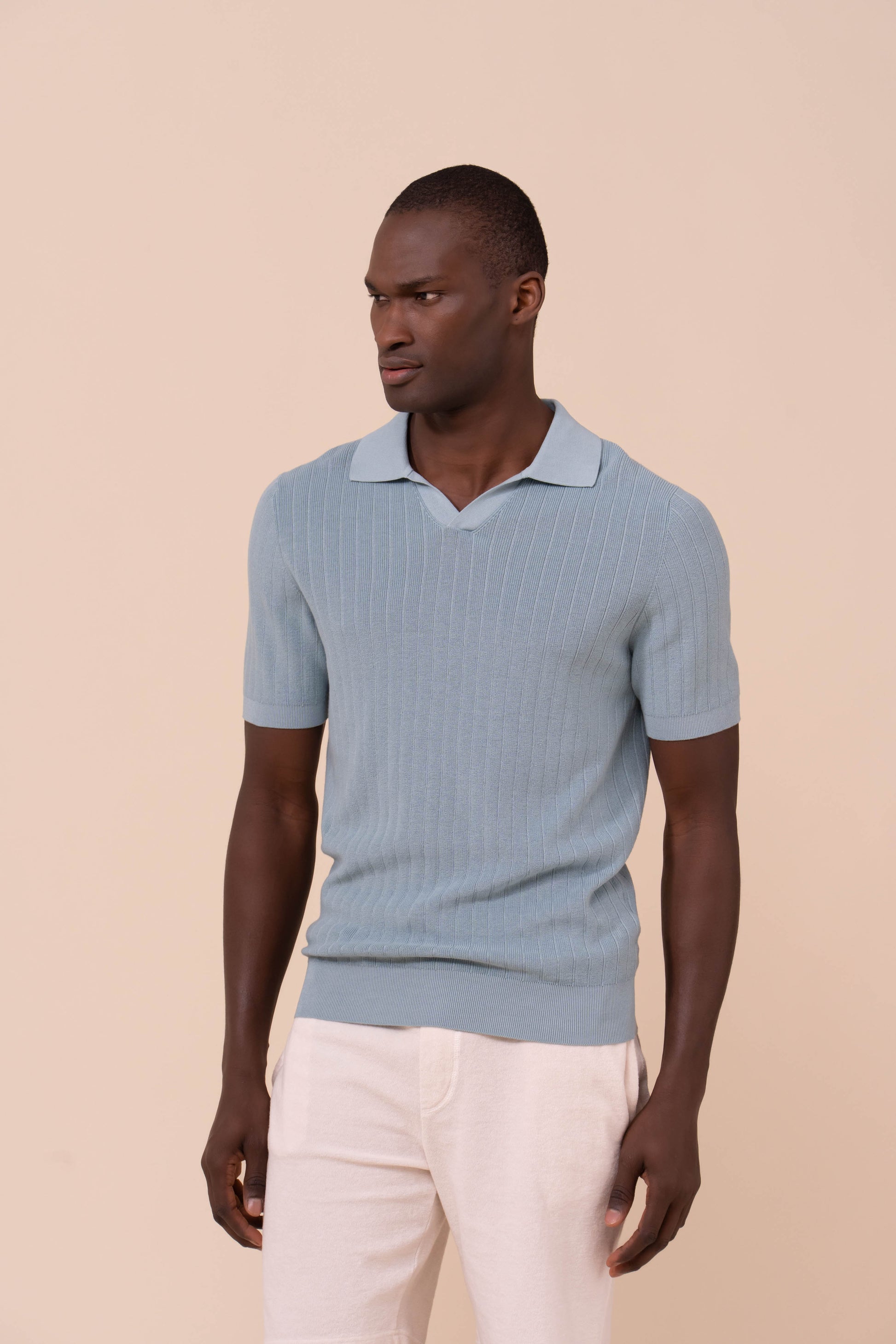 Matheus polo a maniche corte in cotone organico Giza - WHITE