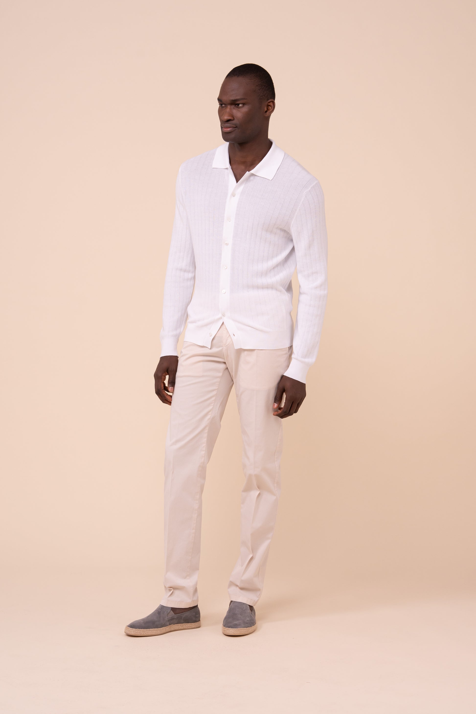 Matheus Giza Organic Cotton Knit Shirt - WHITE