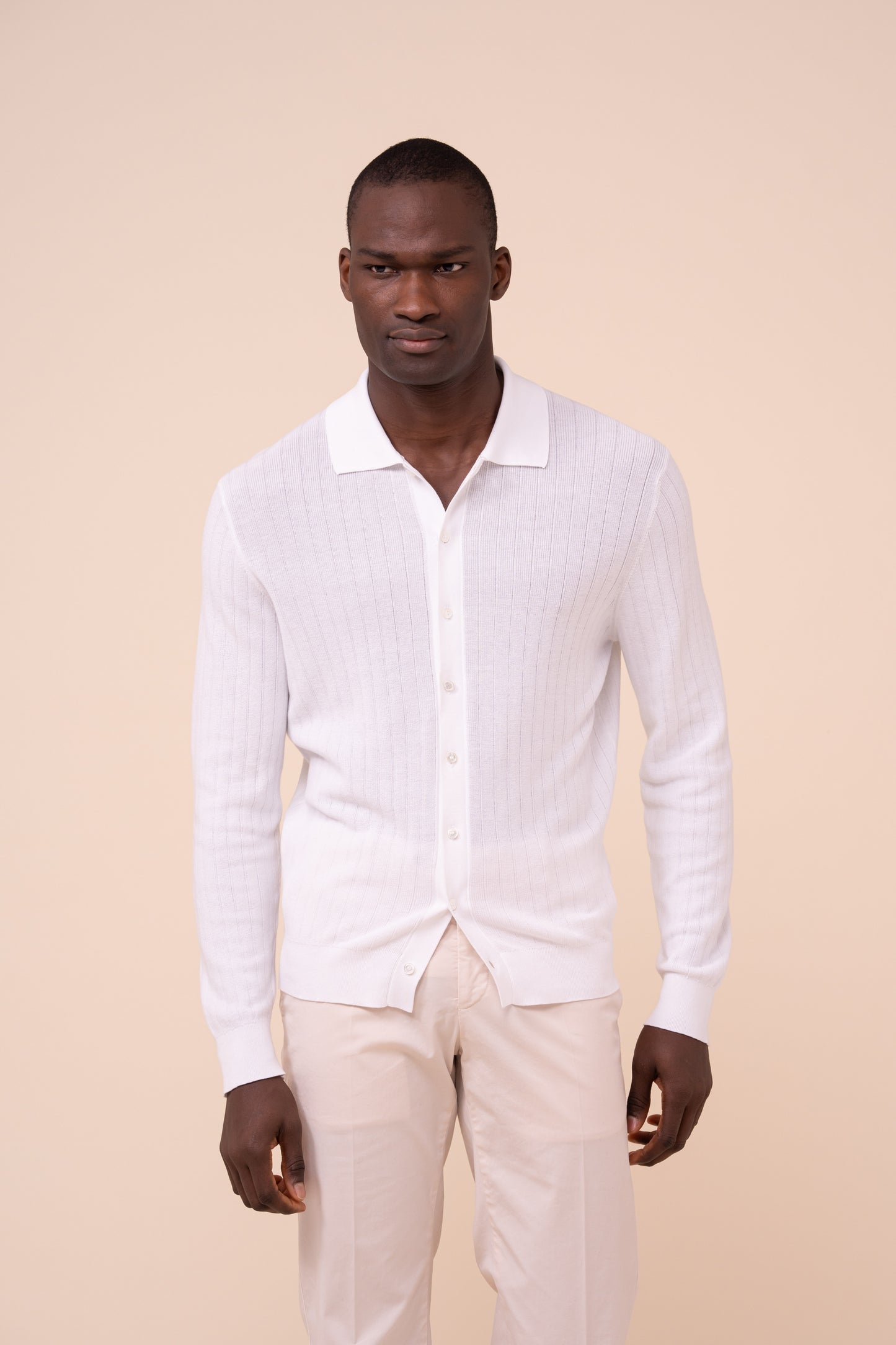 Matheus Giza Organic Cotton Knit Shirt - WHITE