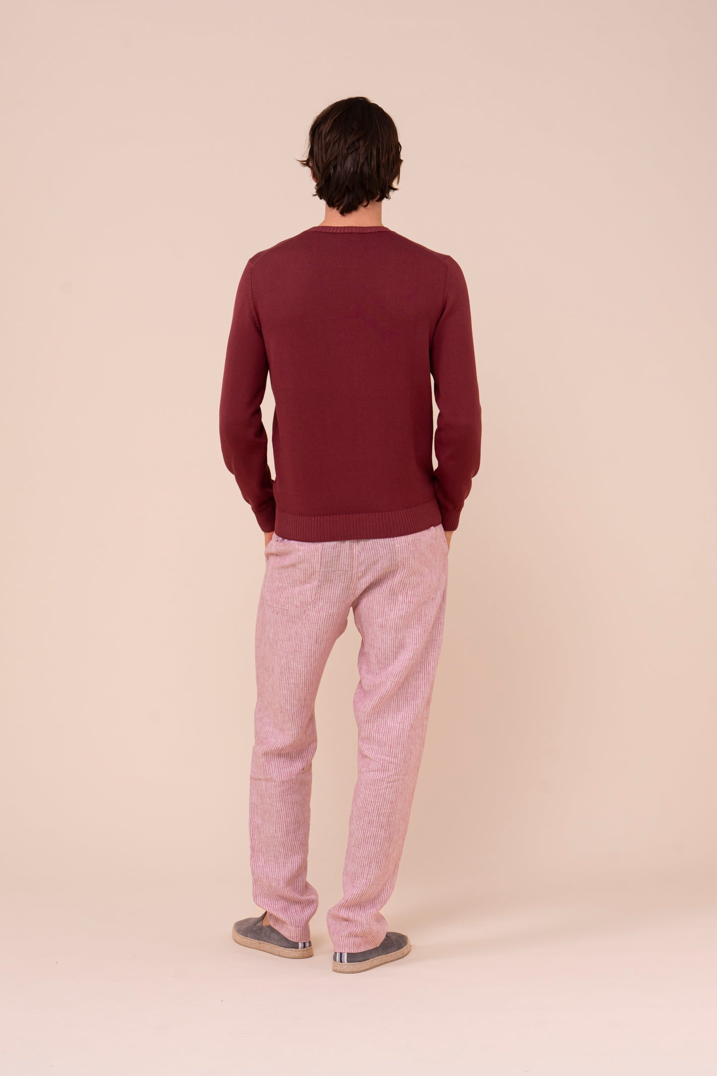 Argentina 8 maglia girocollo in cotone organico Giza - MERLOT