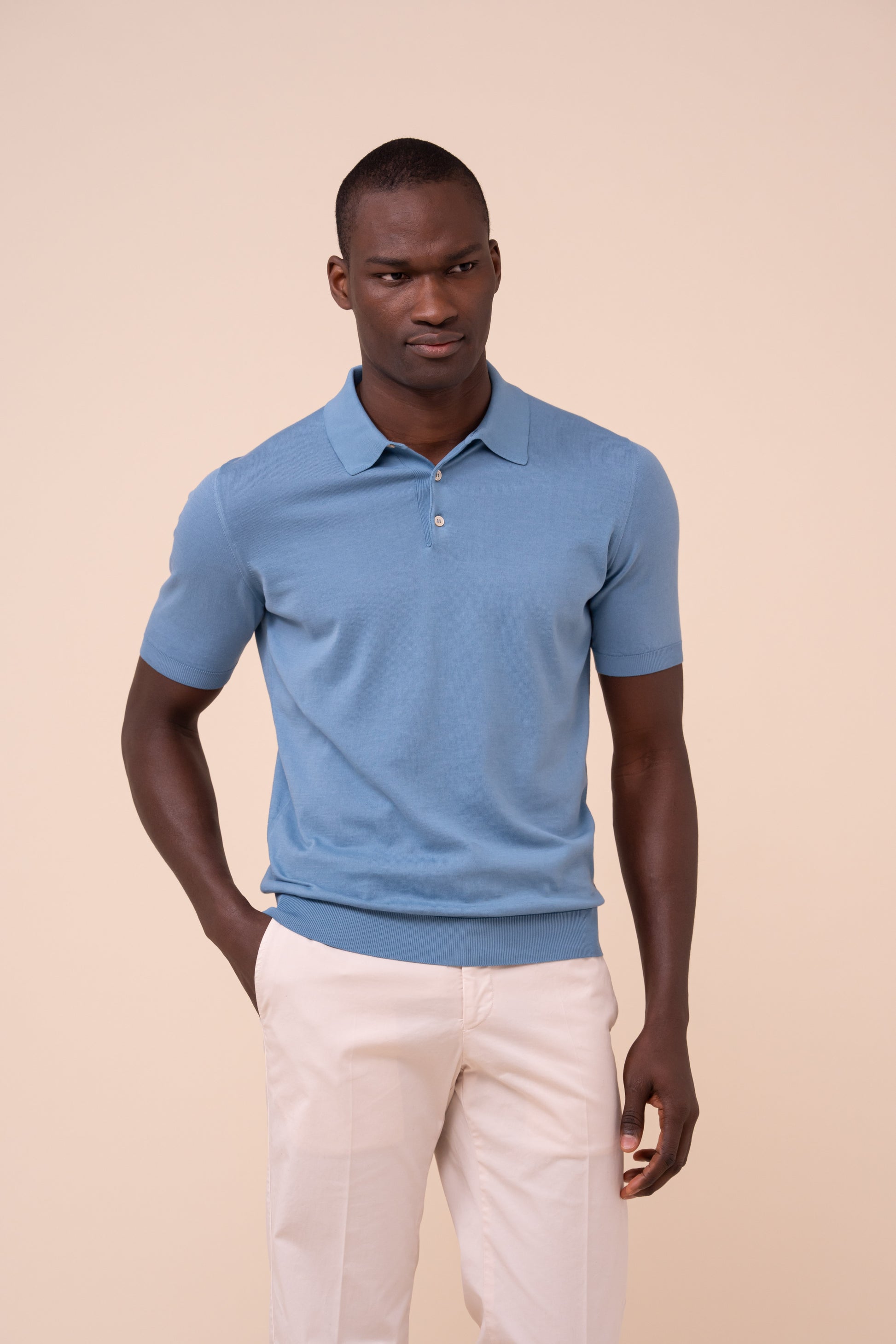 Sportman Giza Organic Cotton Short Sleeve Knit Polo - MIDNIGHTBLUE