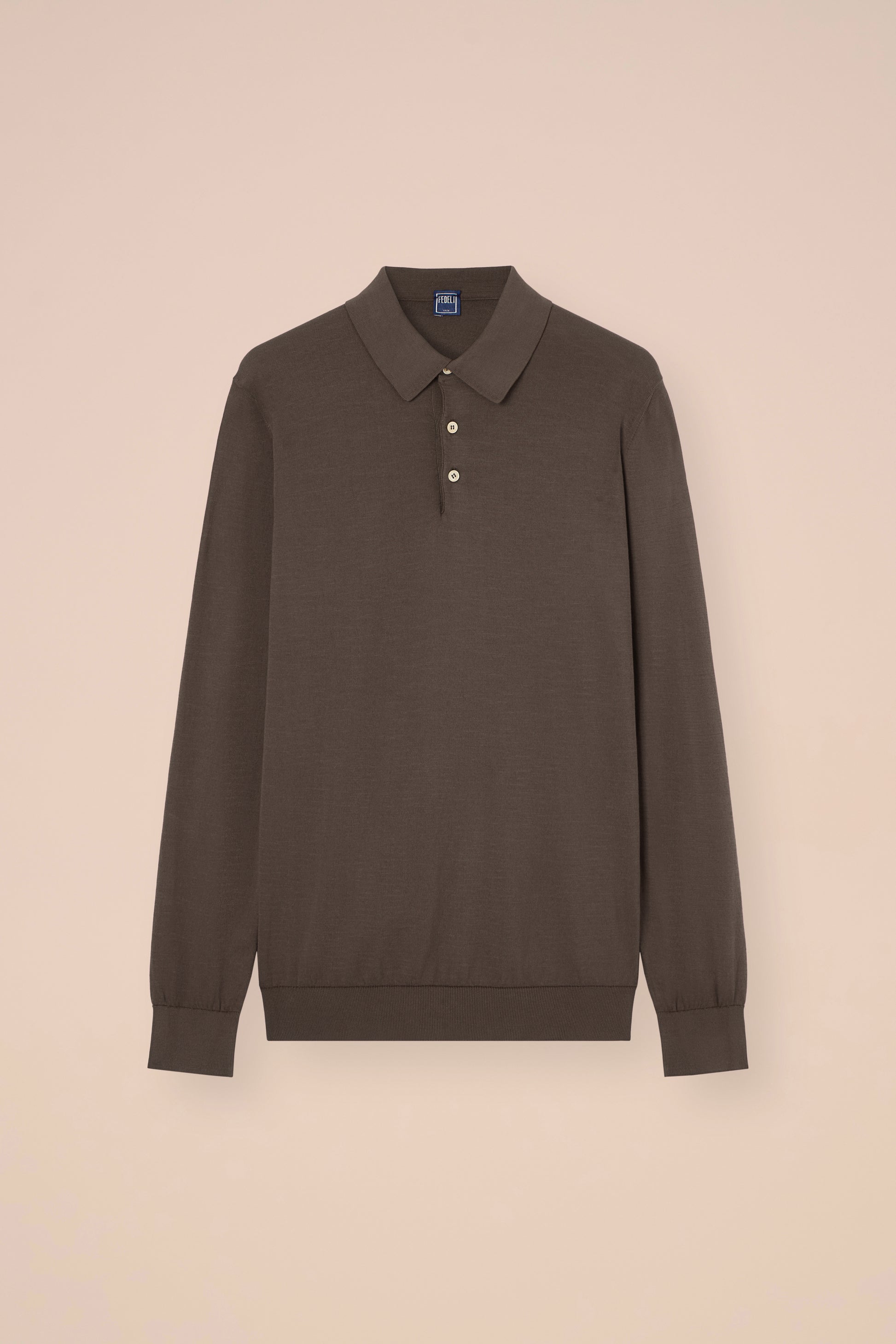Sportman polo a maniche lunghe in maglia di cotone organico Giza - MERLOT