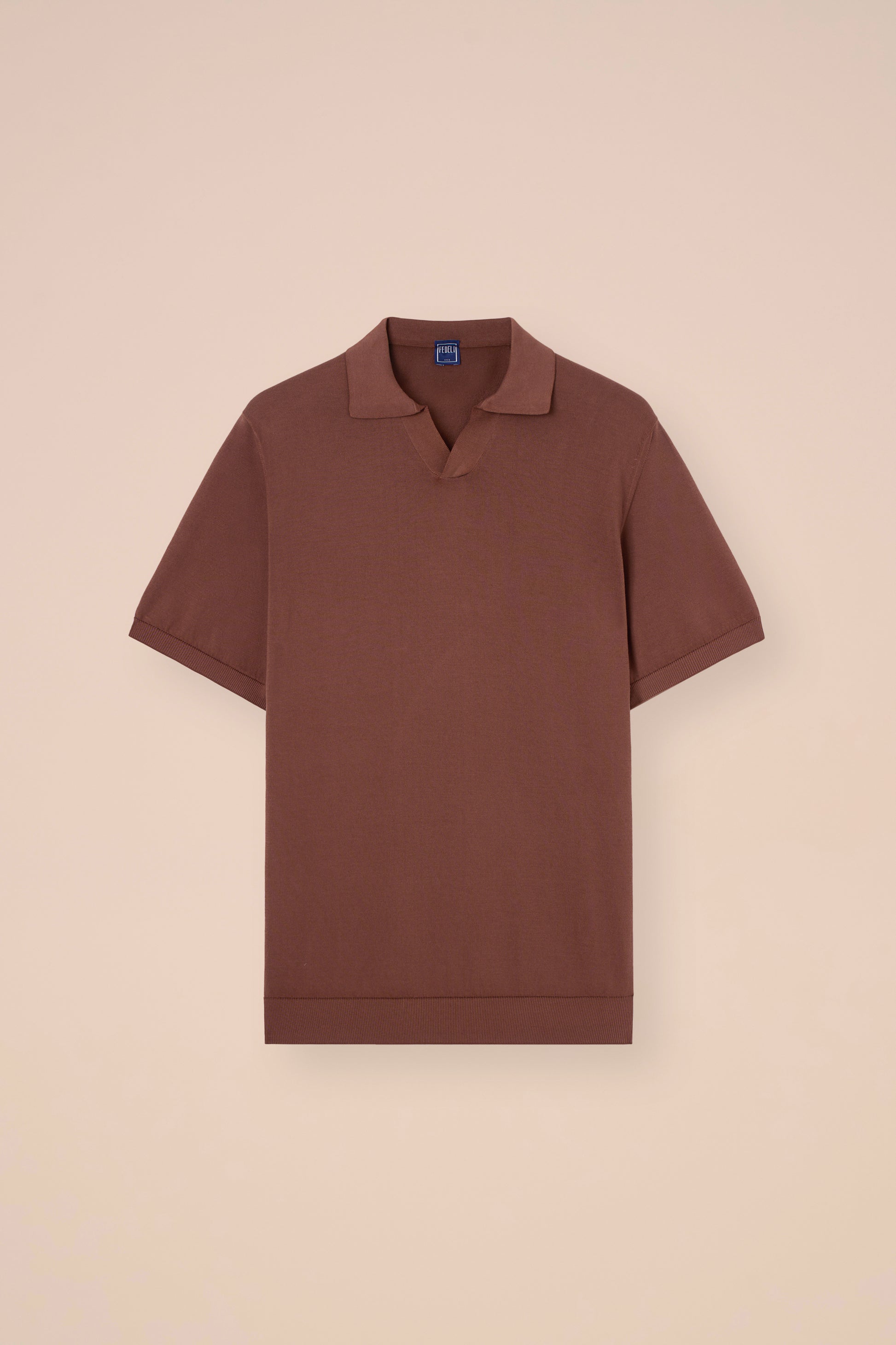 Fuji Giza Organic Cotton V-Neck Knit Polo - OLIVEGREEN