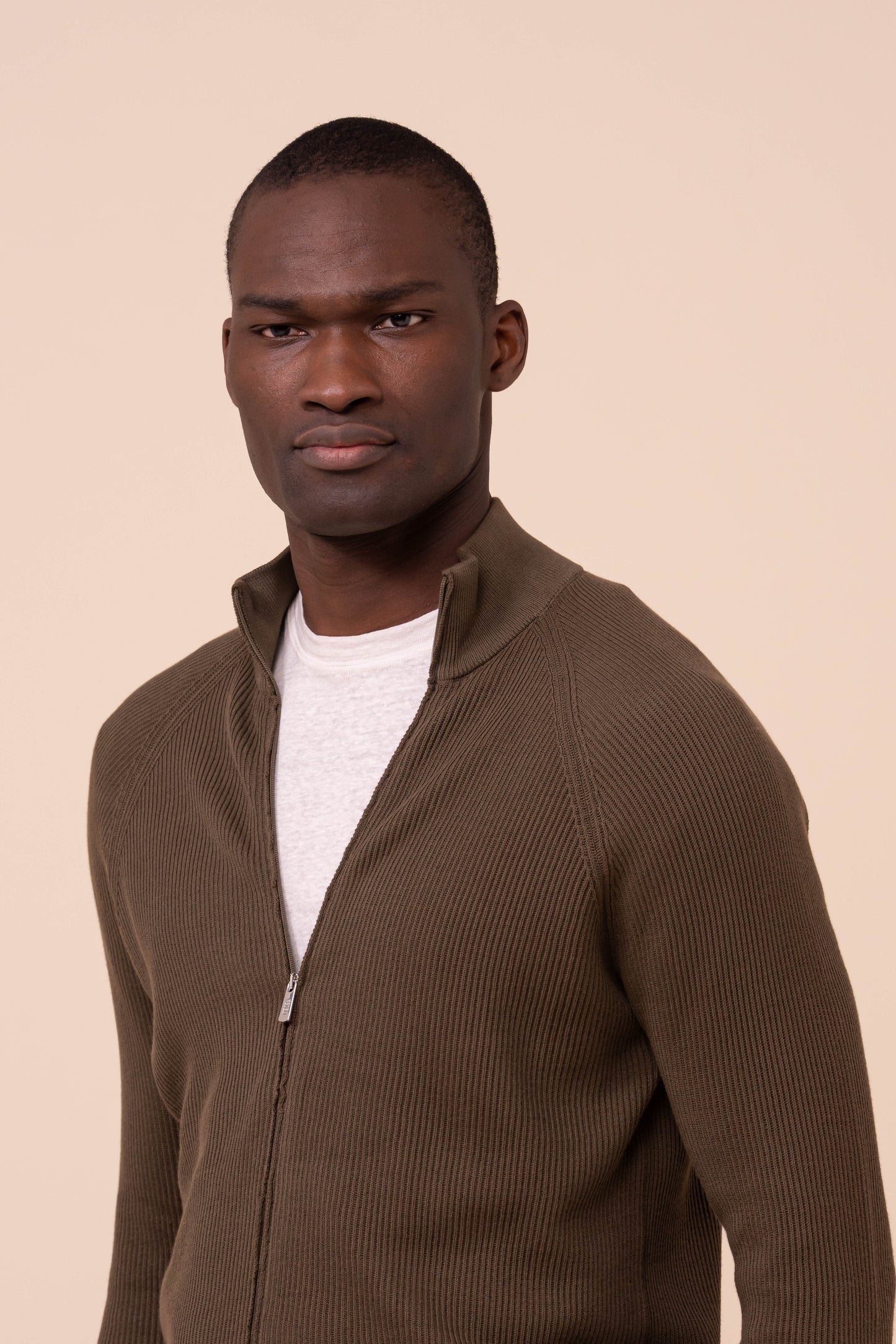 Paul Giza Organic Cotton Zipped Sweater - FOREST