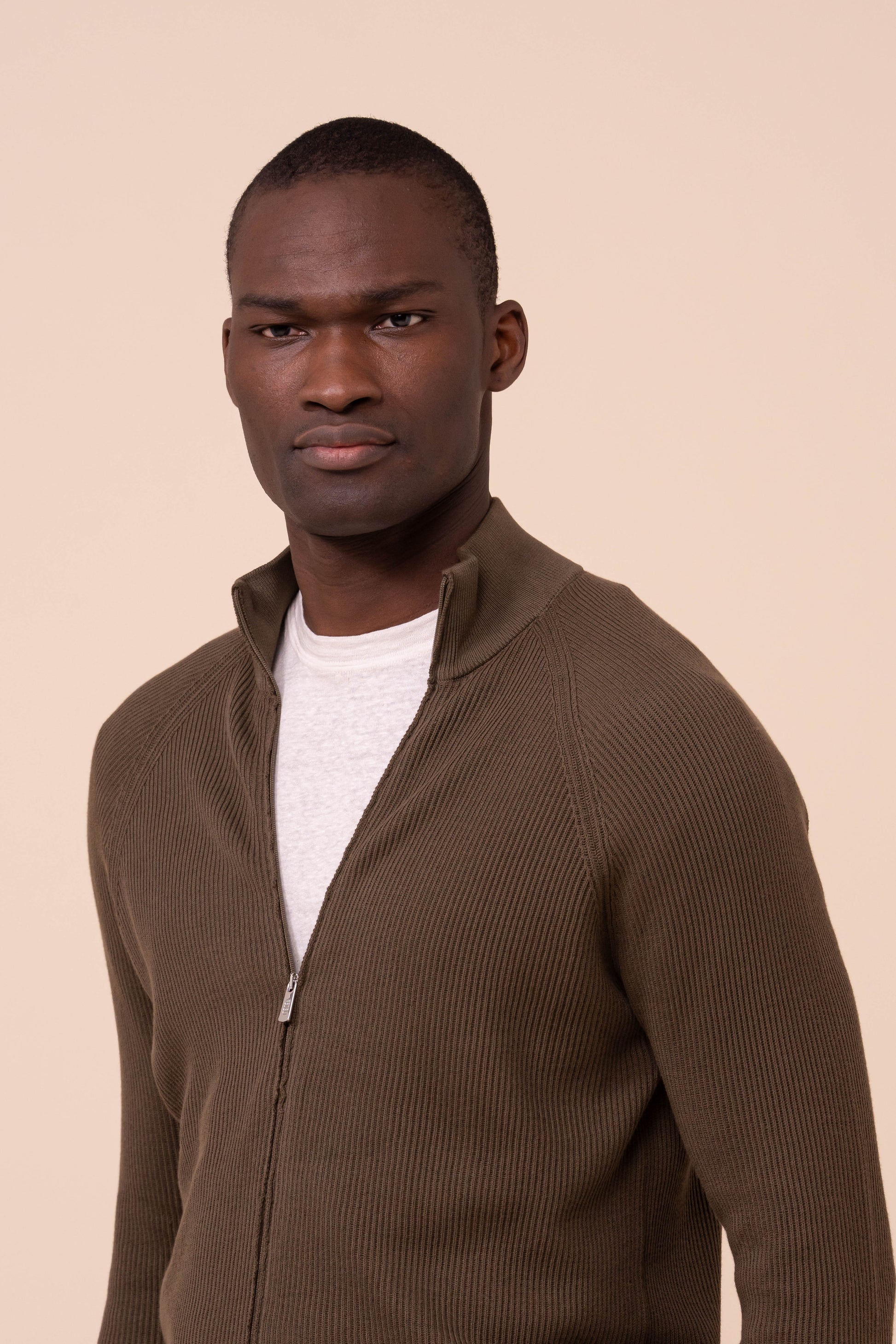 Paul Giza Organic Cotton Zipped Sweater - FOREST