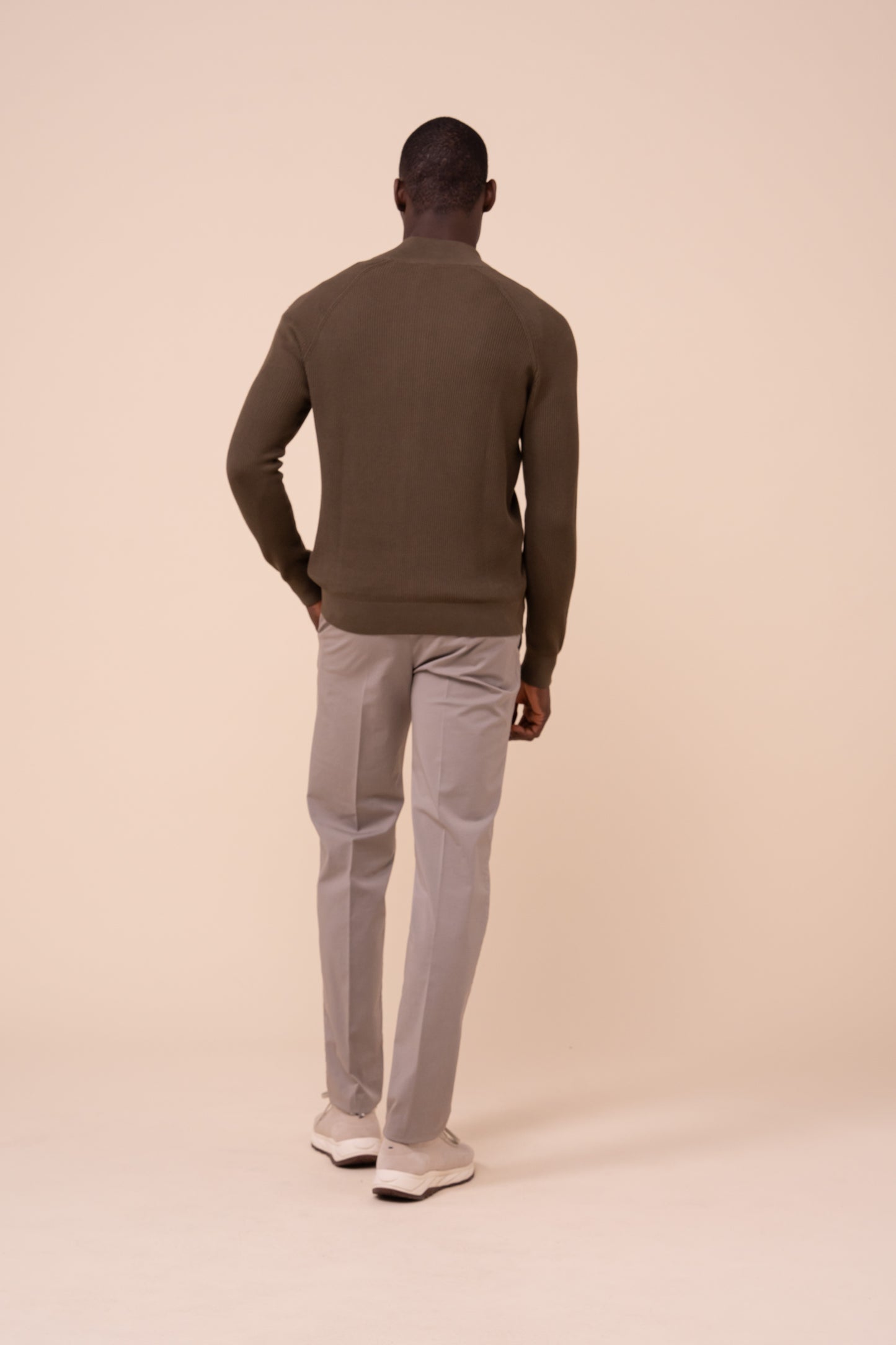 Paul Giza Organic Cotton Zipped Sweater - FOREST
