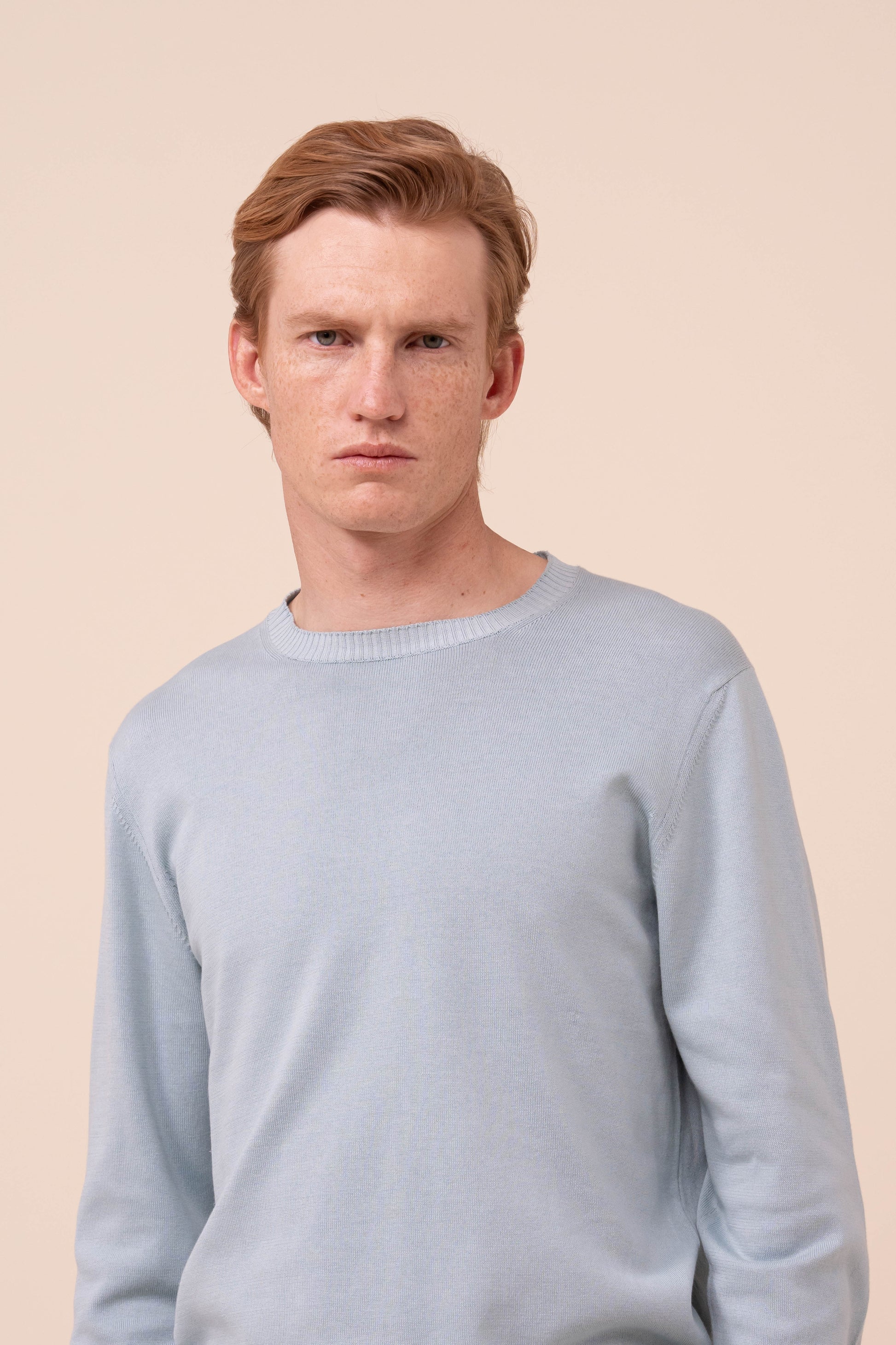 Argentina 12 Giza Organic Cotton Crewneck - LIGHTCYAN
