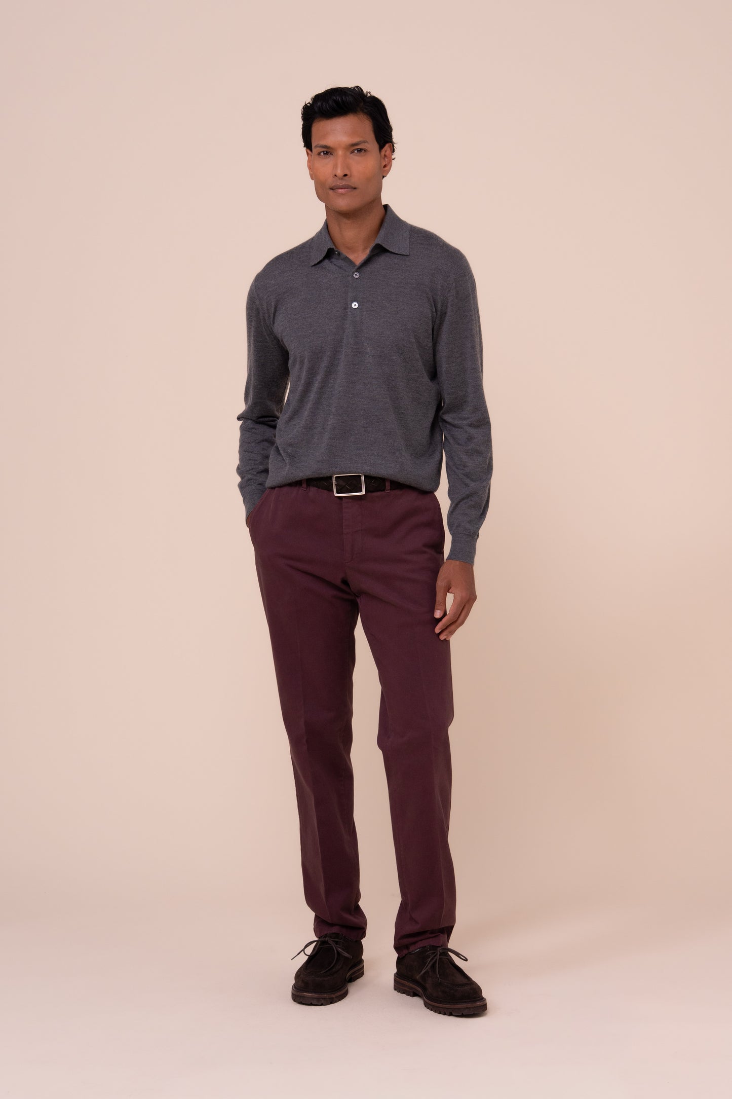 Sport polo in cashmere e seta - STONEMELANGE