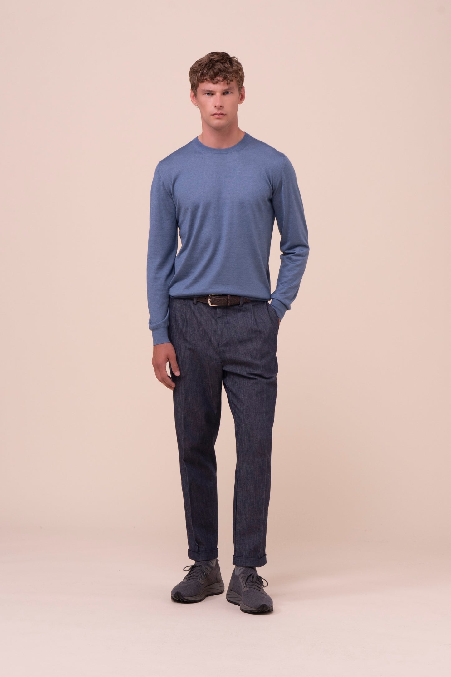 Argentina girocollo in cashmere e seta  - DENIM