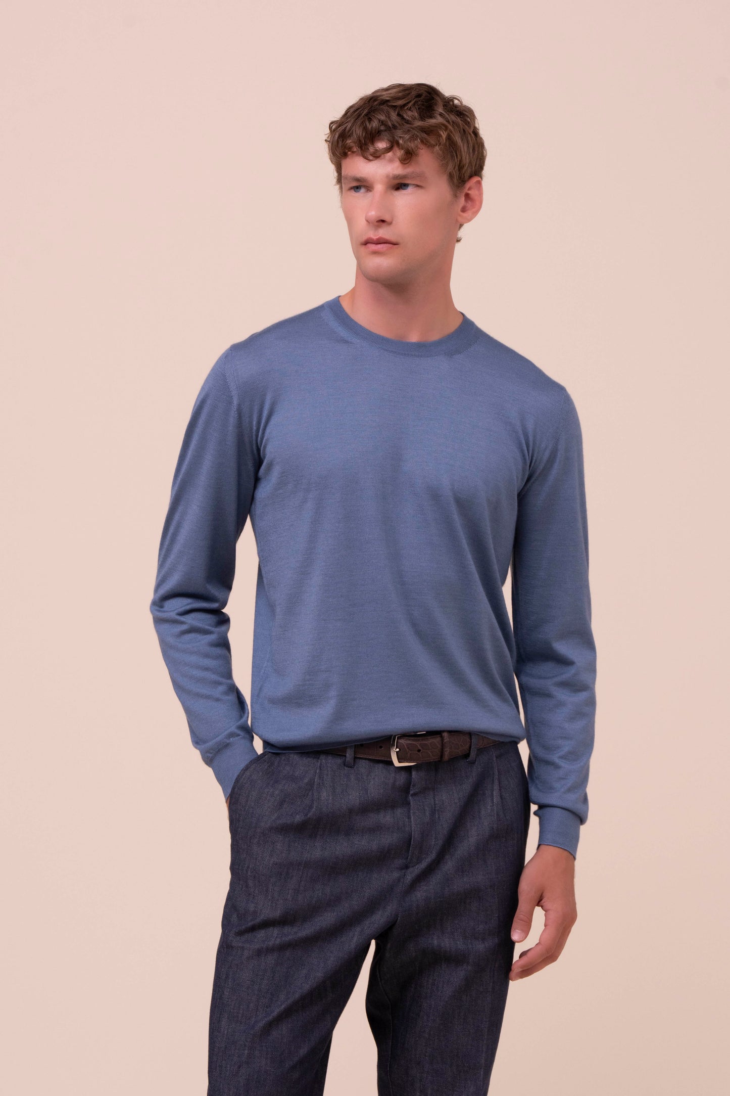 Argentina girocollo in cashmere e seta  - DENIM