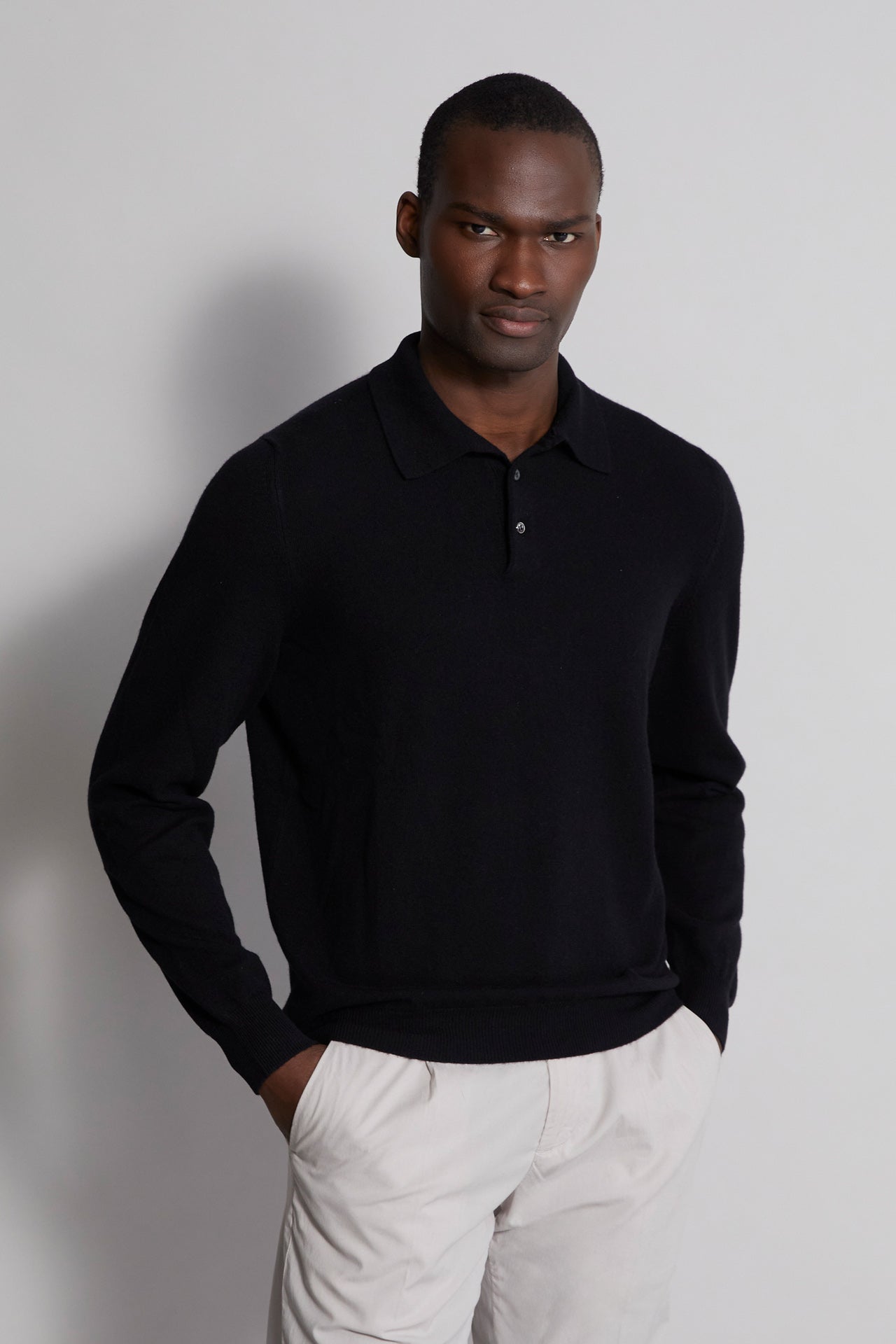 Sportman cashmere knitted polo in iconic colors